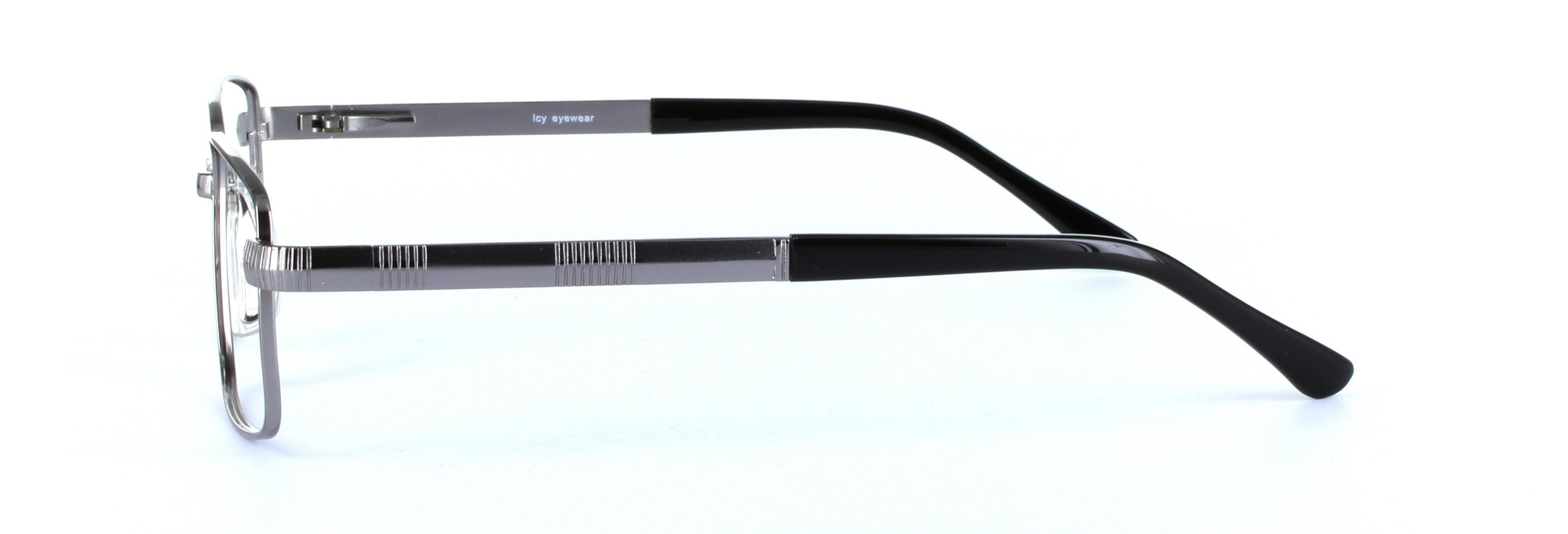 Jackson Gunmetal Full Rim Rectangular Metal Glasses - Image View 2