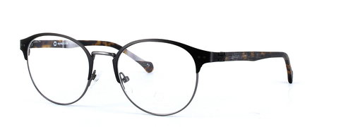 Eyecroxx 543-C4 Black Full Rim Round Metal Glasses - Image View 1