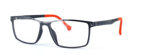 Eyecroxx 587-C4 Grey and Orange Full Rim Rectangular Plastic Glasses - Image View 1