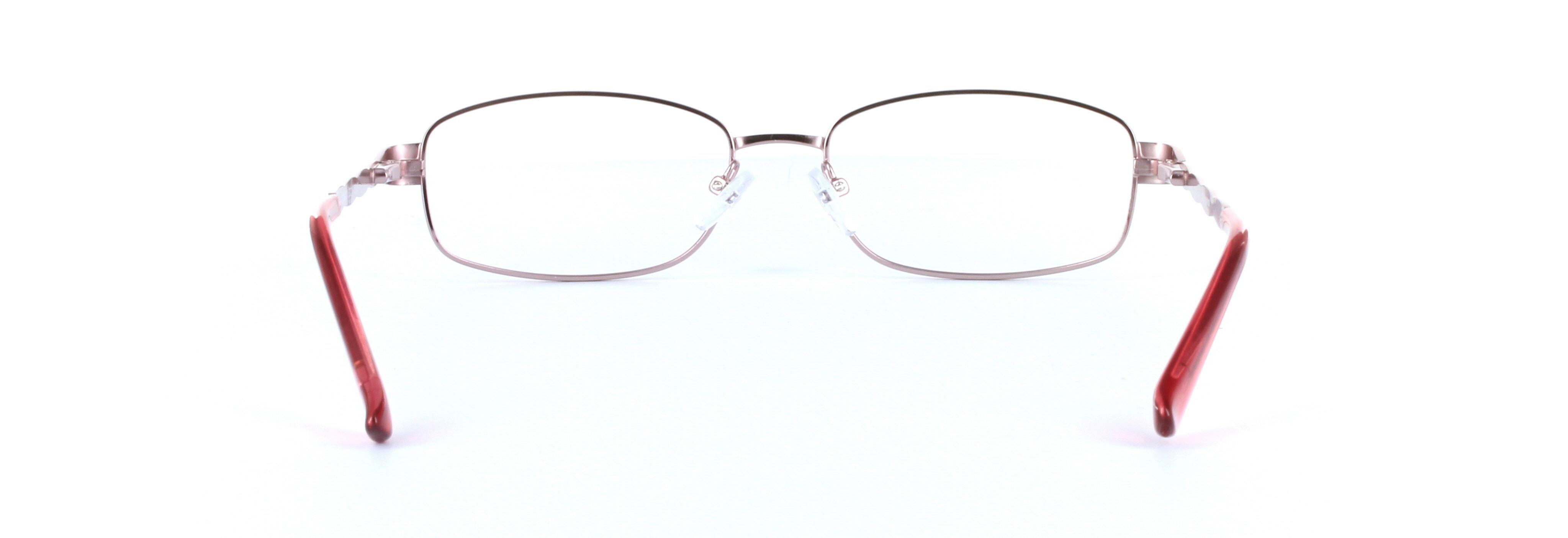 Anna Pink Full Rim Oval Rectangular Metal Glasses - Image View 3
