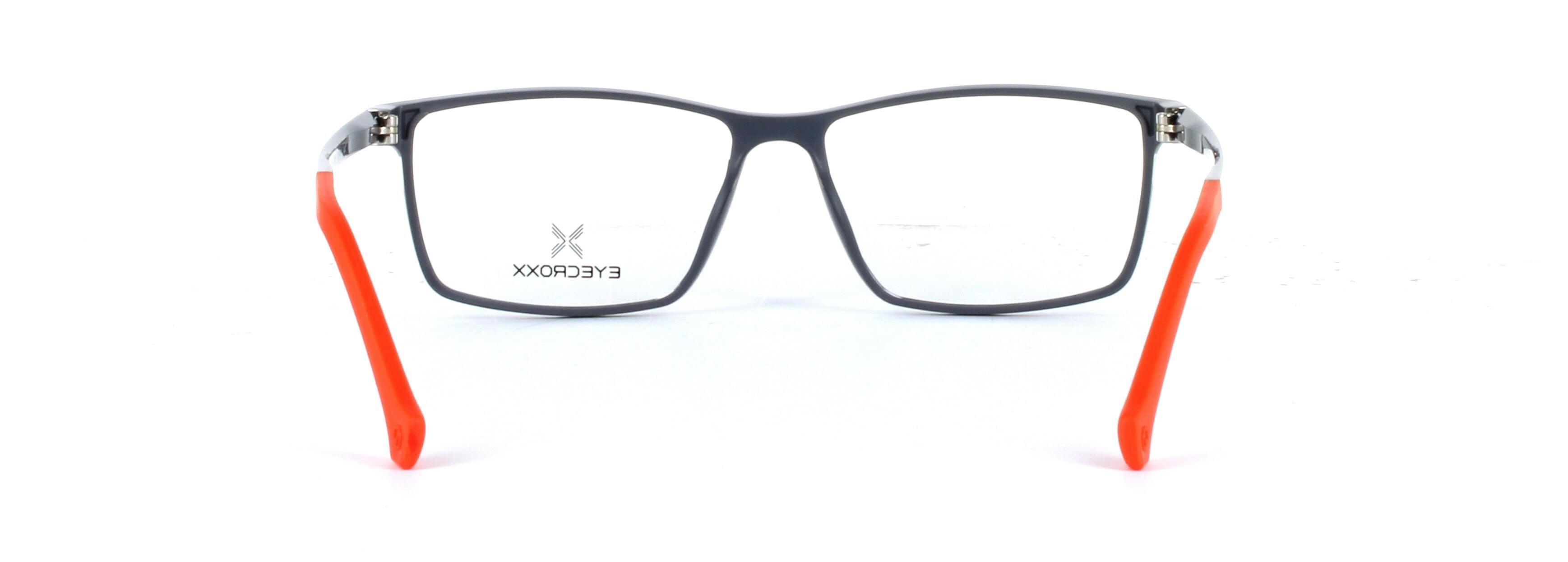 Eyecroxx 587-C4 Grey and Orange Full Rim Rectangular Plastic Glasses - Image View 3