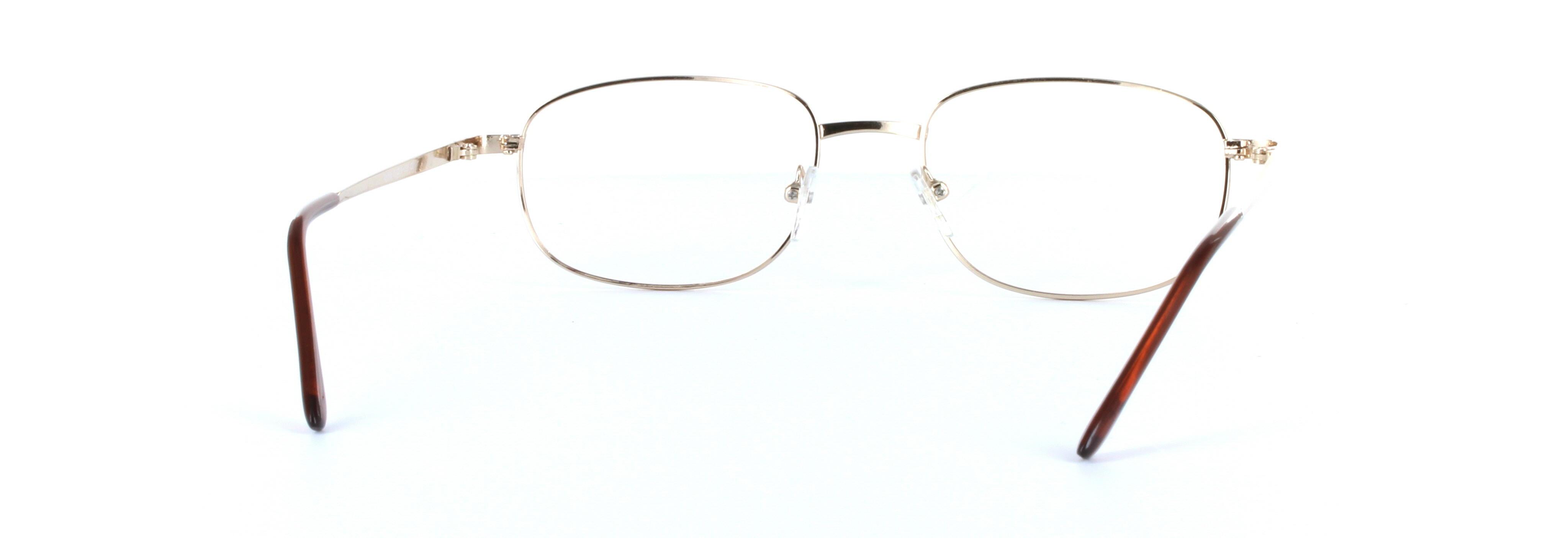 Ashton Gold Full Rim Rectangular Metal Glasses - Image View 3