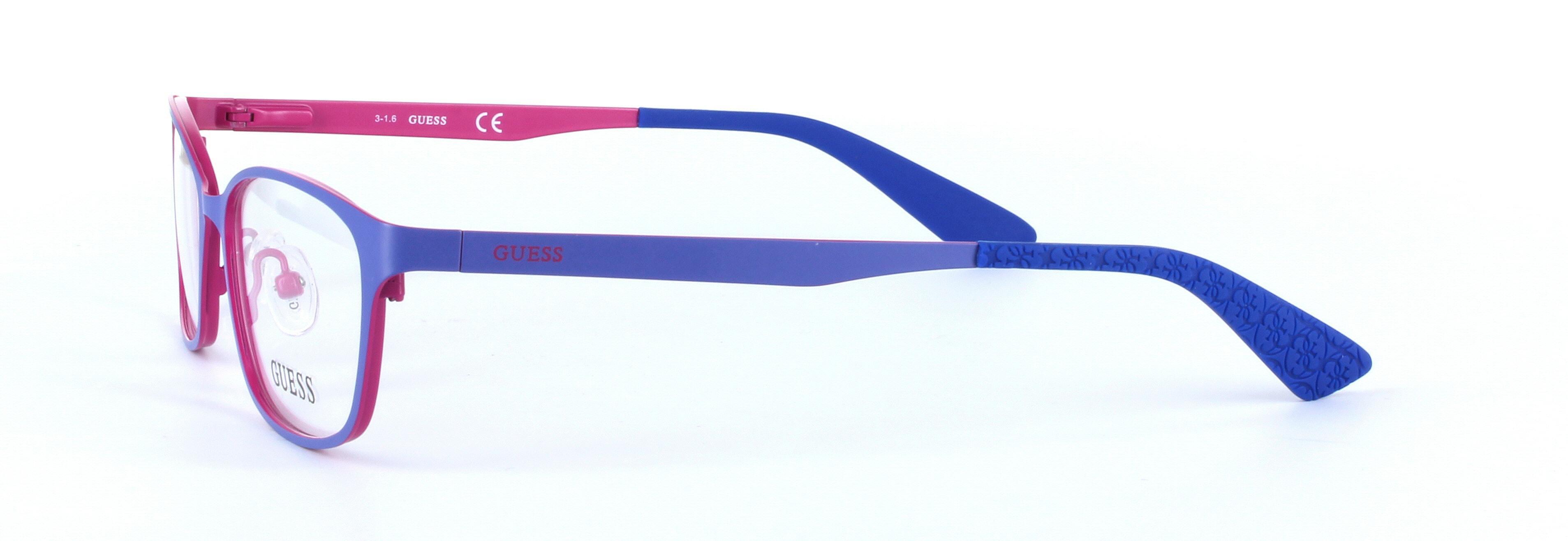 GUESS (GU2563-091) Blue Full Rim Oval Rectangular Metal Glasses - Image View 2