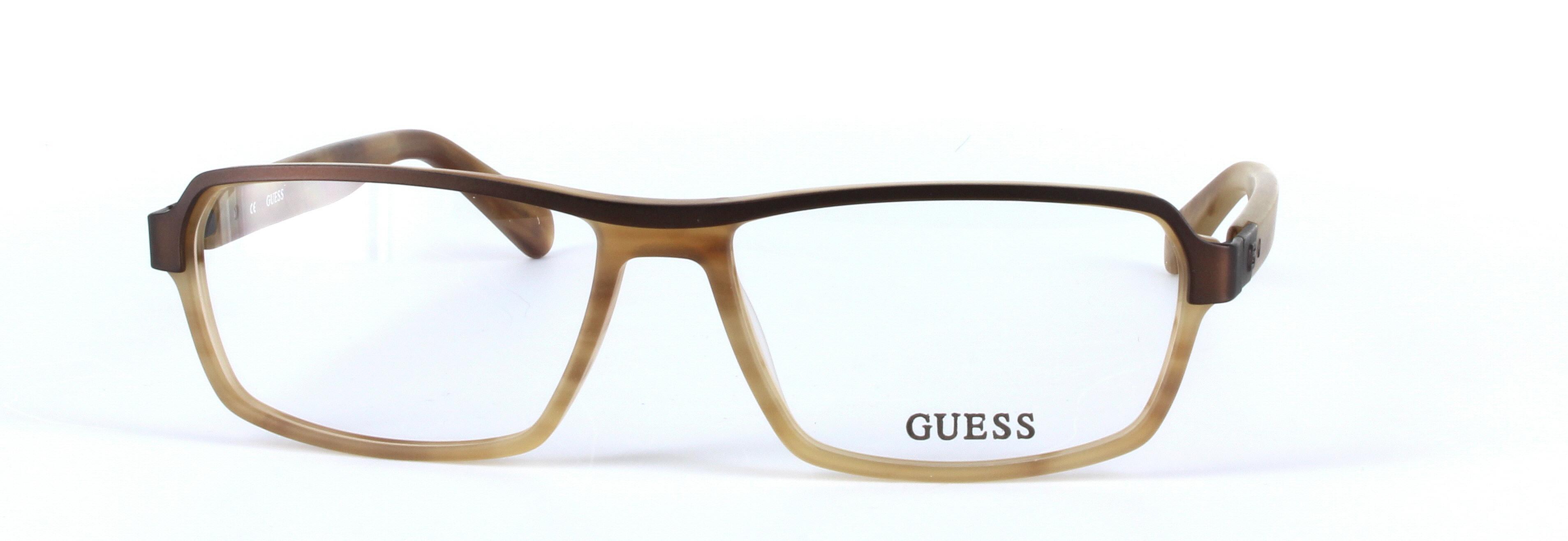 GUESS (GU1790-BRN) Brown Full Rim Rectangular Acetate Glasses - Image View 5