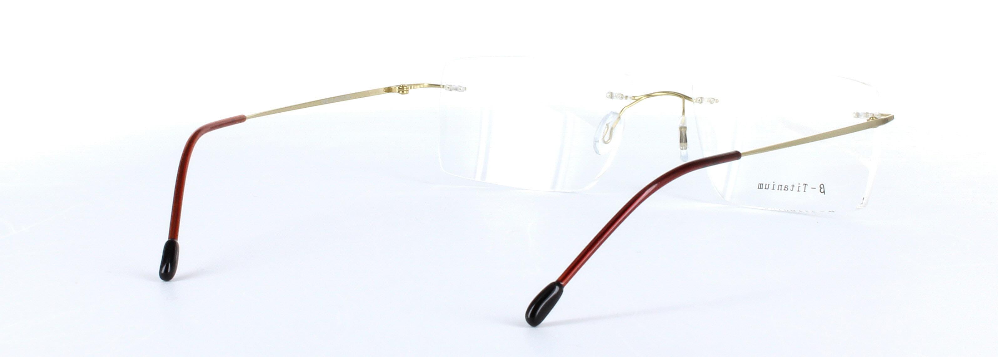 Lorenzo Gold Full Rim Rectangular Metal Glasses - Image View 4