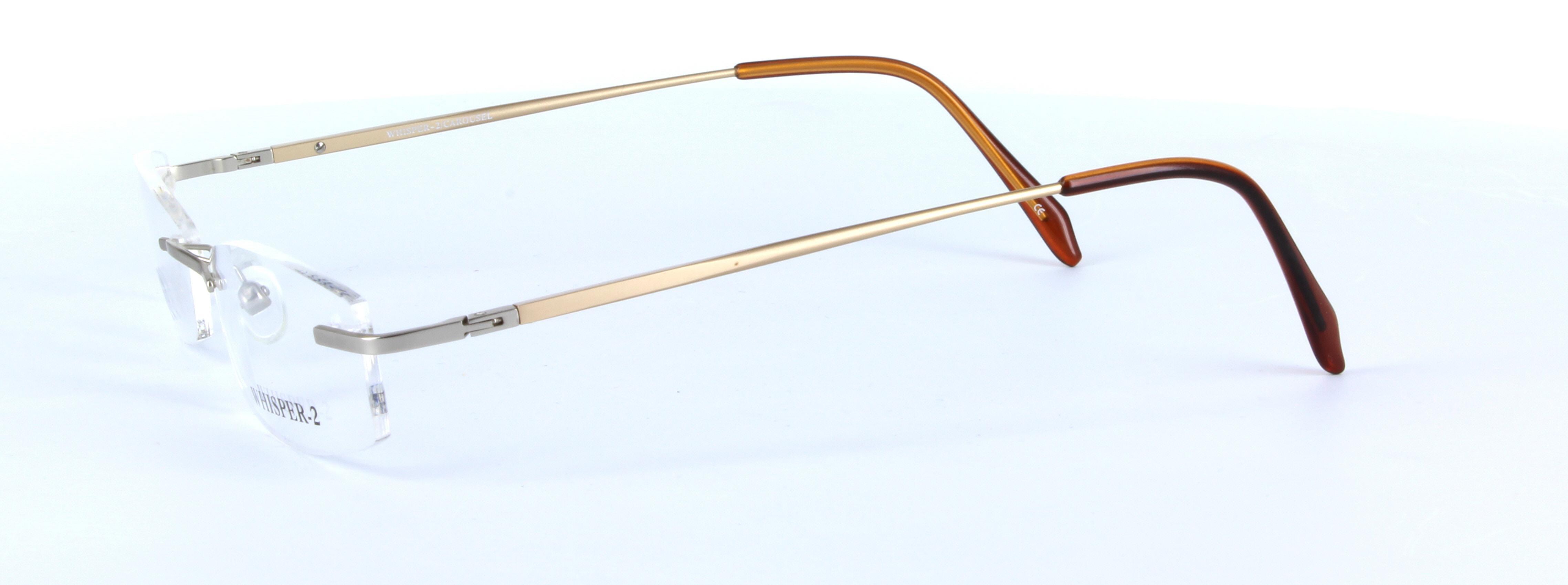 Lidia Silver Rimless Rectangular Metal Glasses - Image View 2