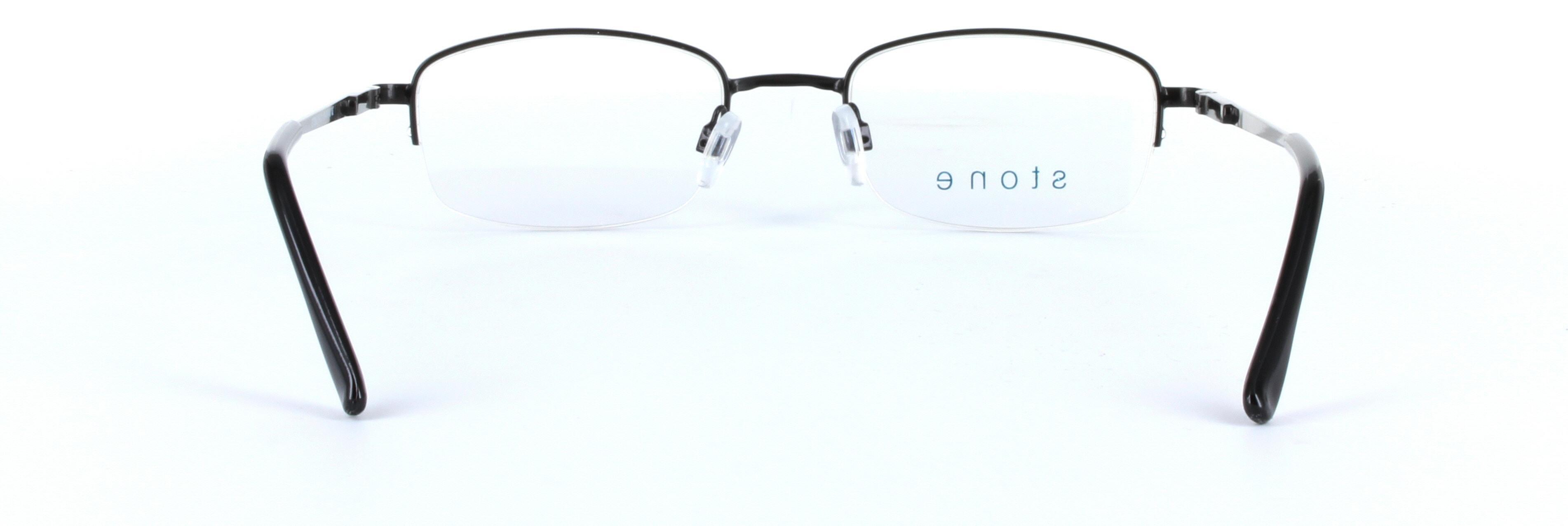 Harry Black Semi Rimless Rectangular Metal Glasses - Image View 3