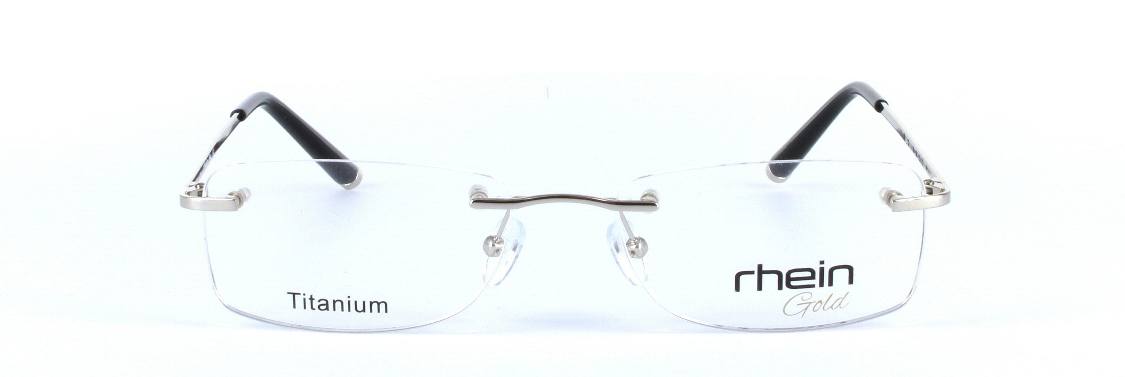 Silver Rimless Rectangular Titanium Glasses Palmer Titanium - Image View 5