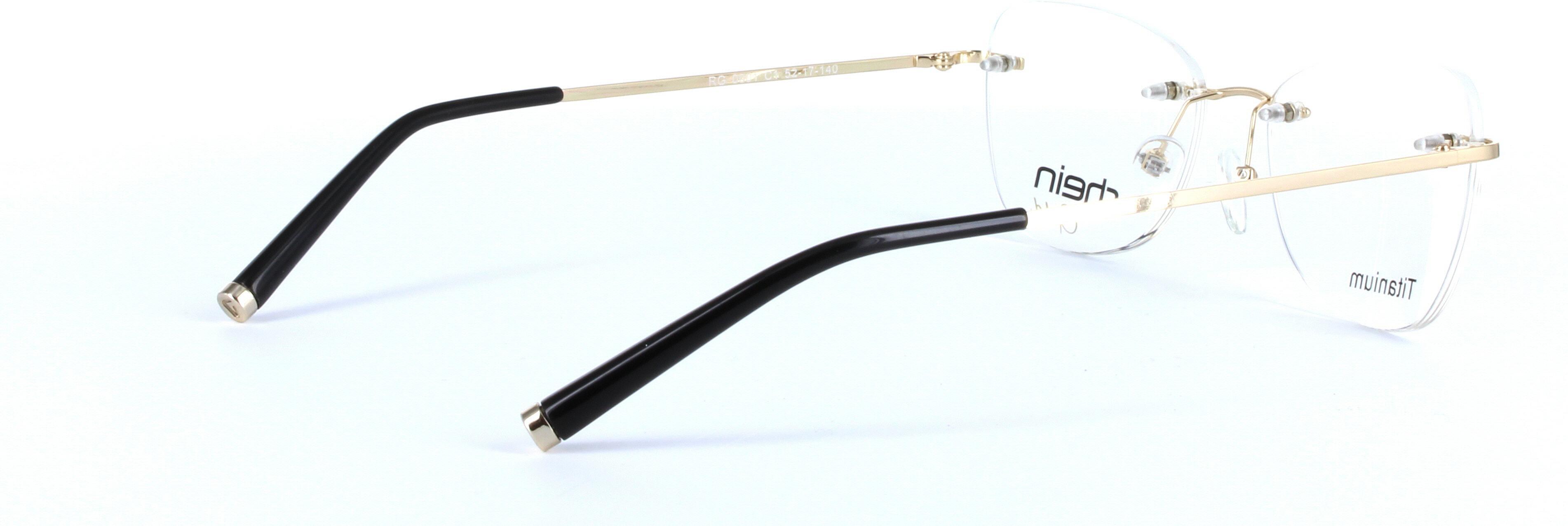 Hope Titanium Gold Rimless Rectangular Titanium Glasses - Image View 4