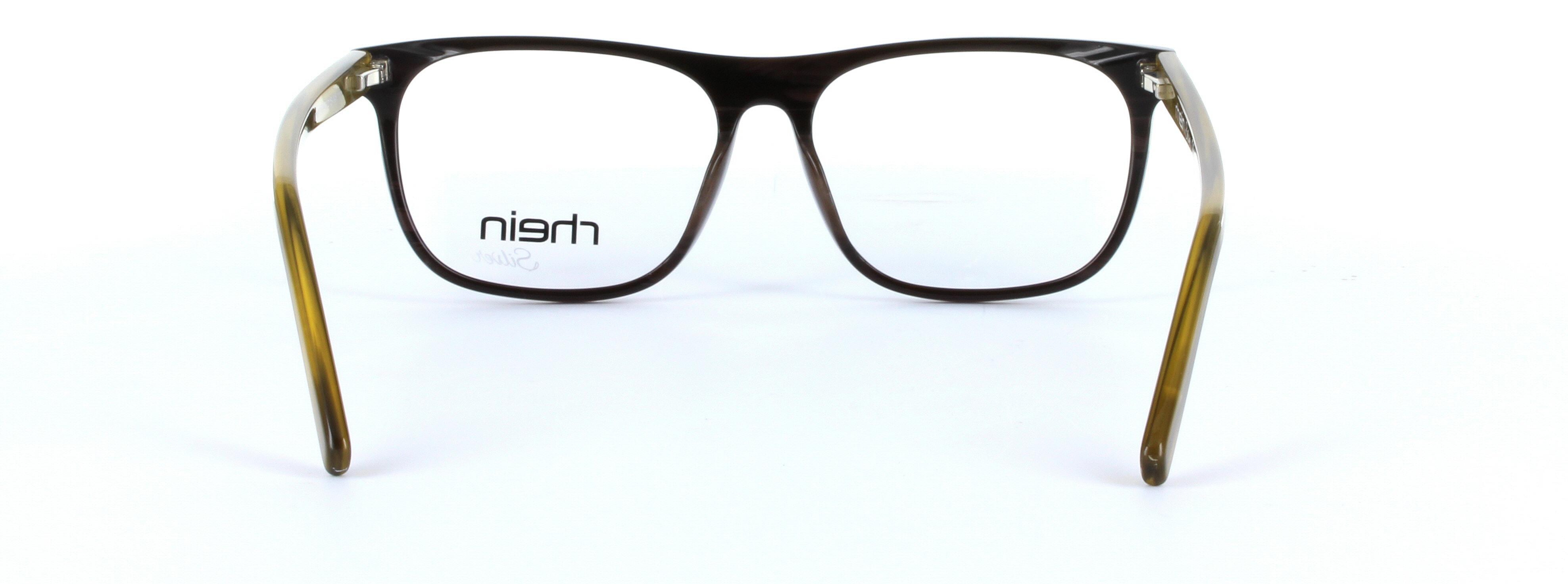 Cian Black and Green Full Rim Rectangular Plastic Glasses - Image View 3