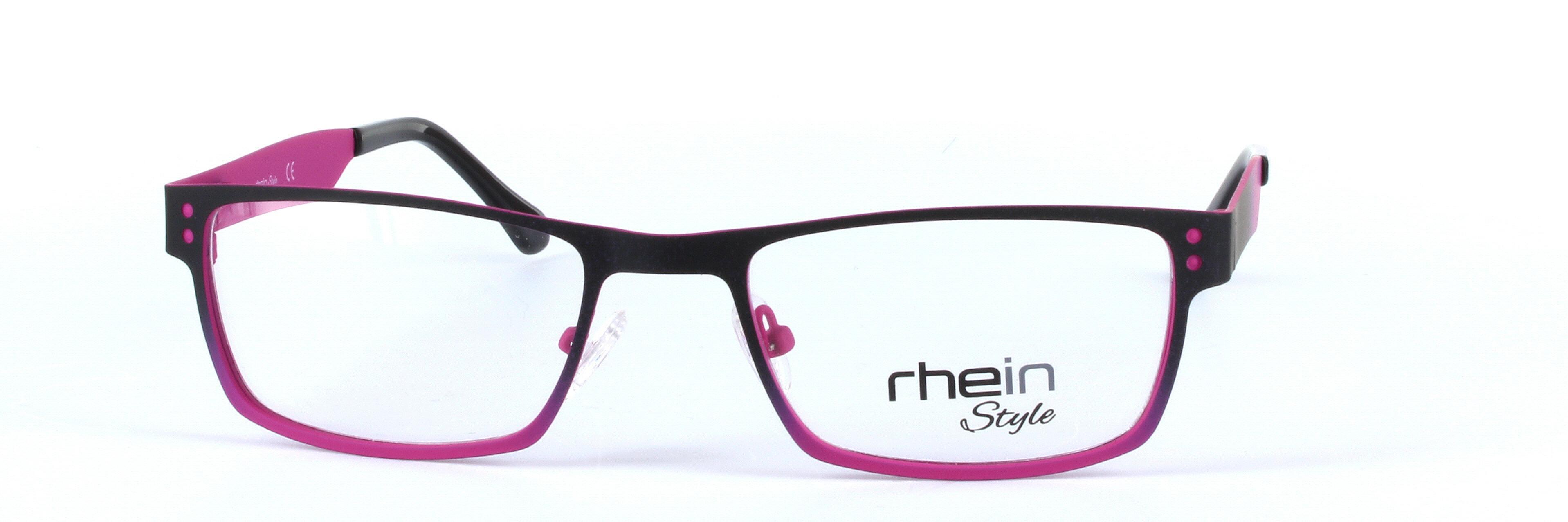 Ambleside Black and Pink Full Rim Rectangular Metal Glasses - Image View 5