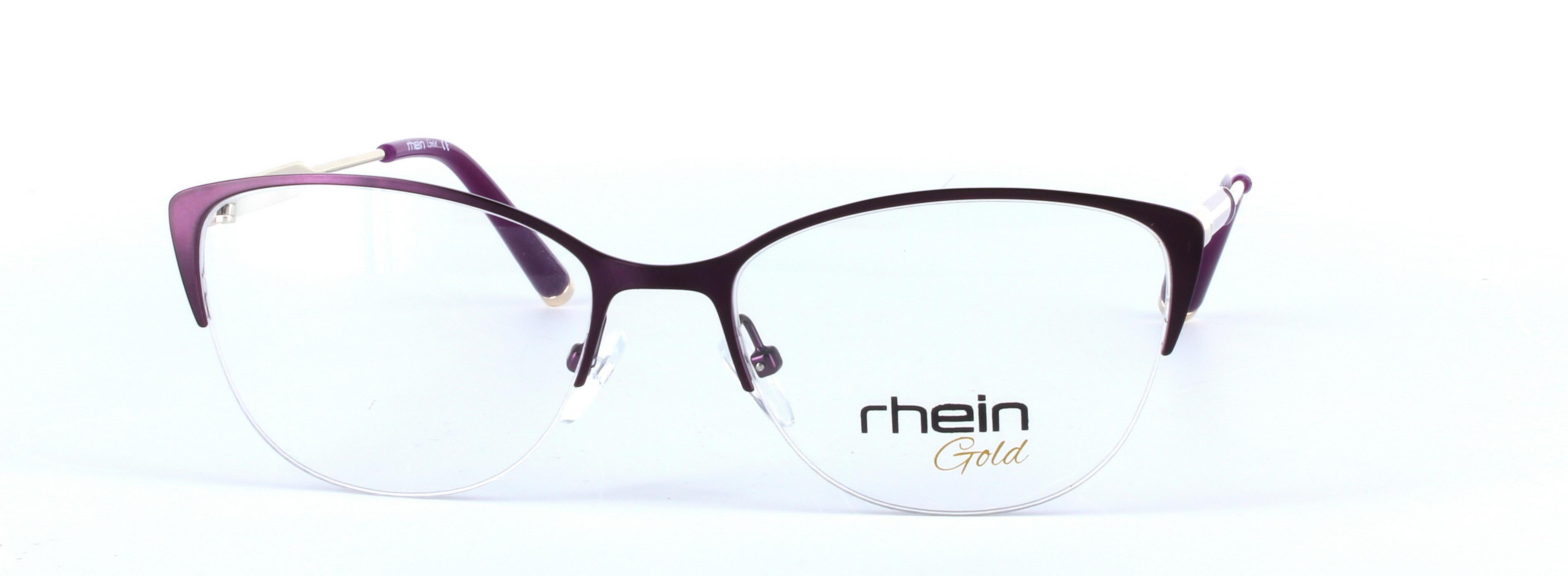 Emily Purple Semi Rimless Oval Metal Glasses - Image View 5