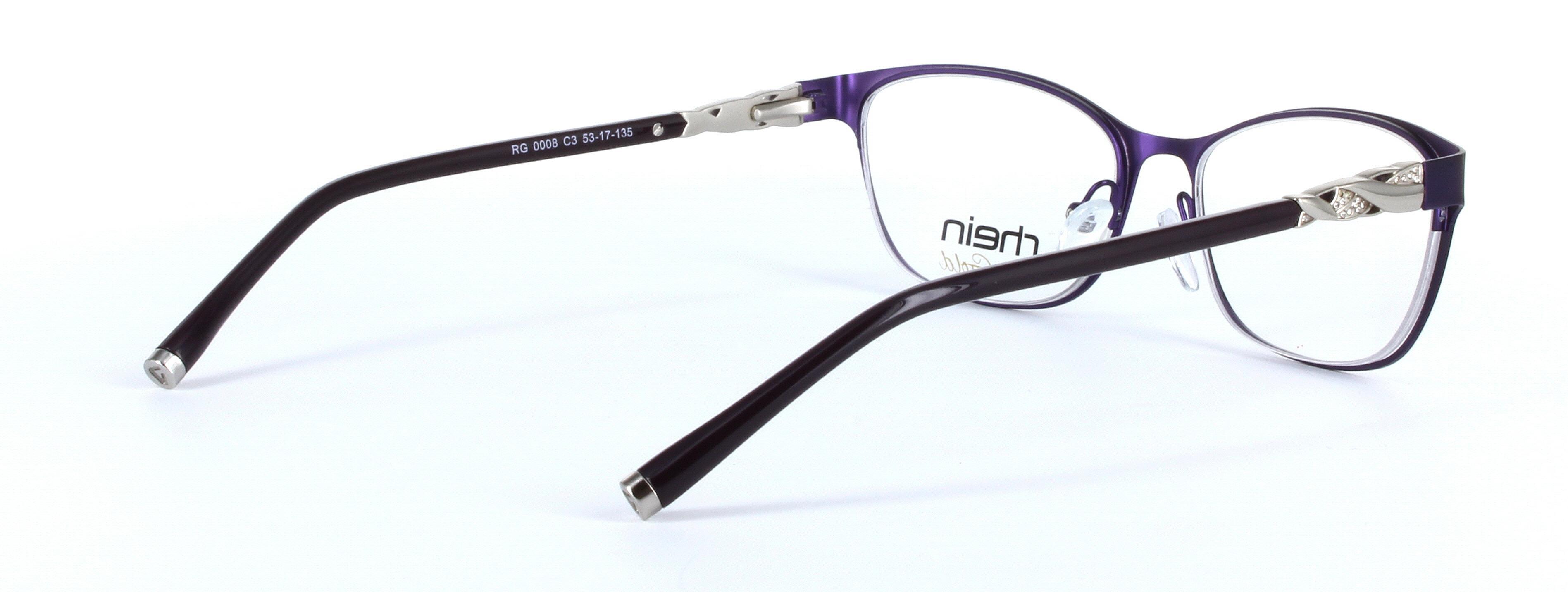 Nova Purple Full Rim Oval Round Metal Glasses - Image View 4