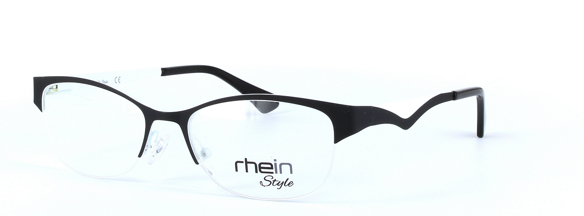 Kelly Black Semi Rimless Oval Rectangular Metal Glasses - Image View 1