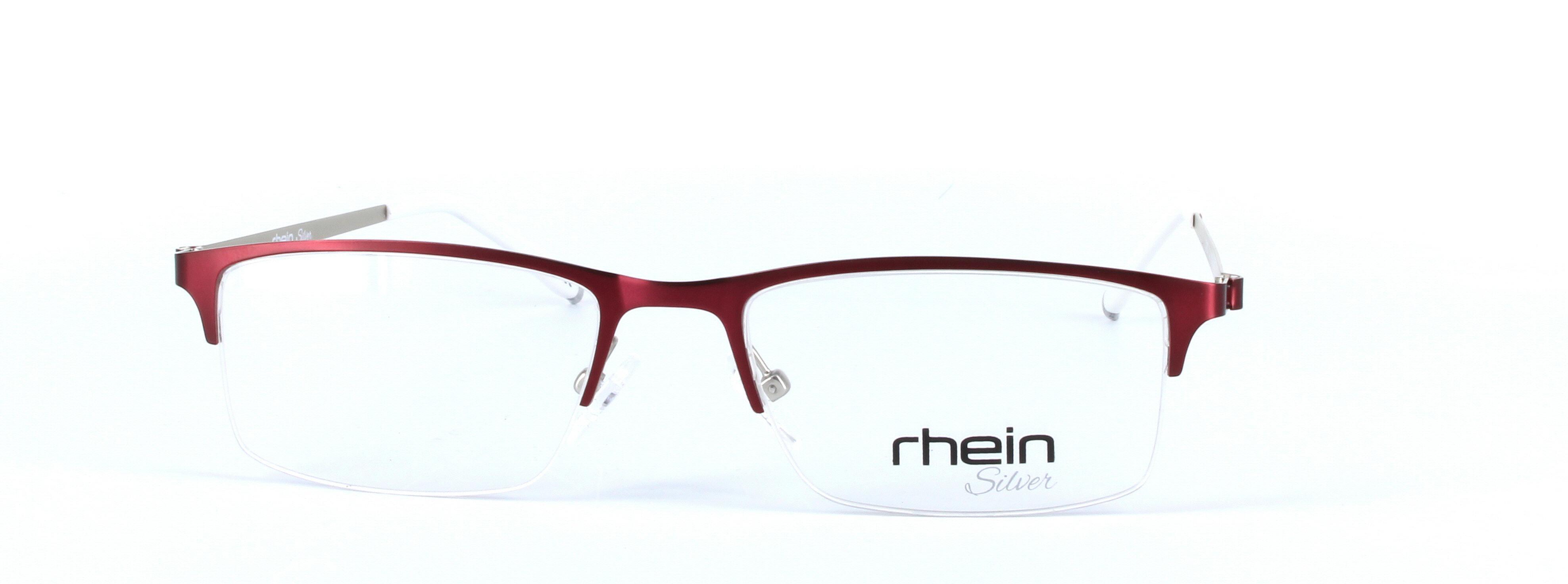 Kalem Red Semi Rimless Rectangular Metal Glasses - Image View 5