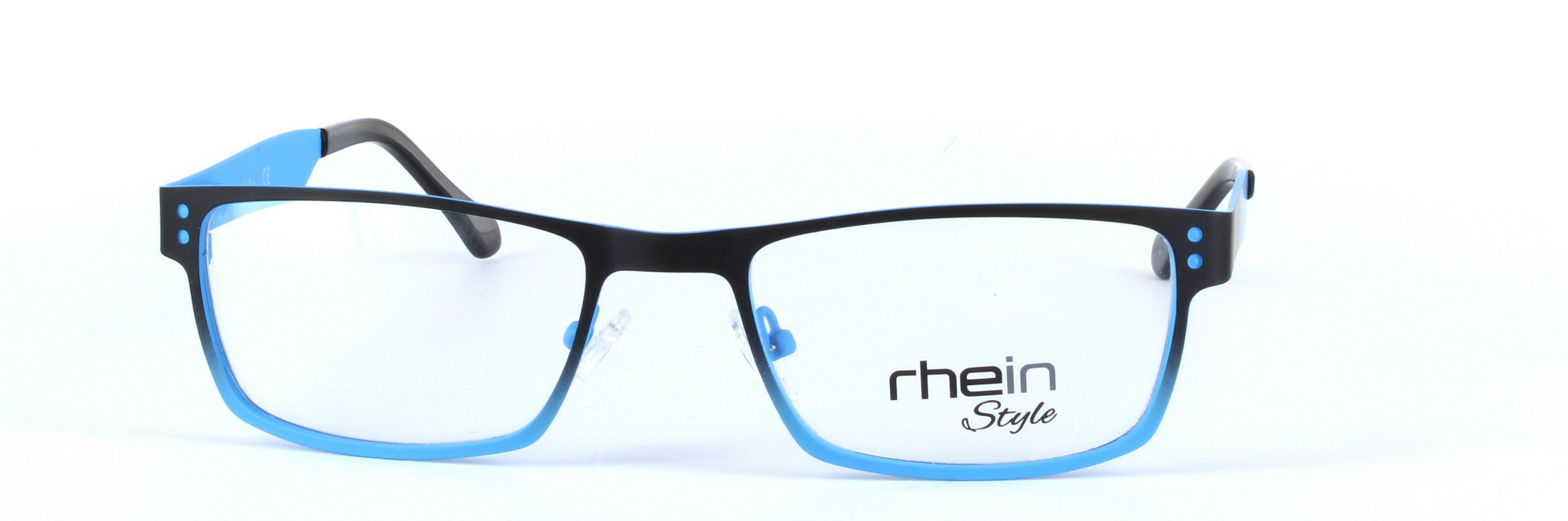 Ambleside Black and Blue Full Rim Rectangular Metal Glasses - Image View 5
