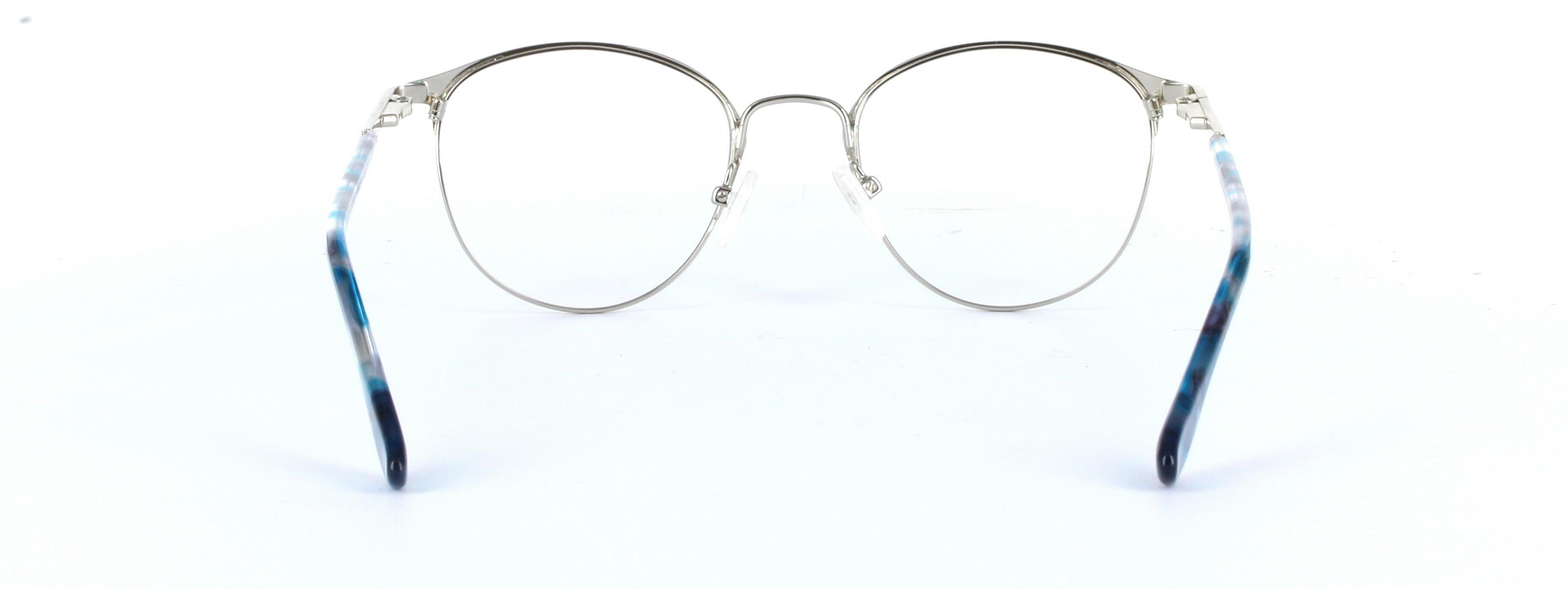 Mia Blue and Silver Full Rim Oval Round Metal Glasses - Image View 3