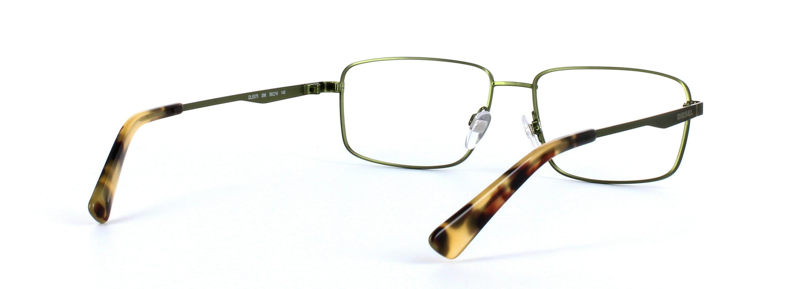 Diesel (DL5375-096) Olive Green Full Rim Rectangular Metal Glasses - Image View 4