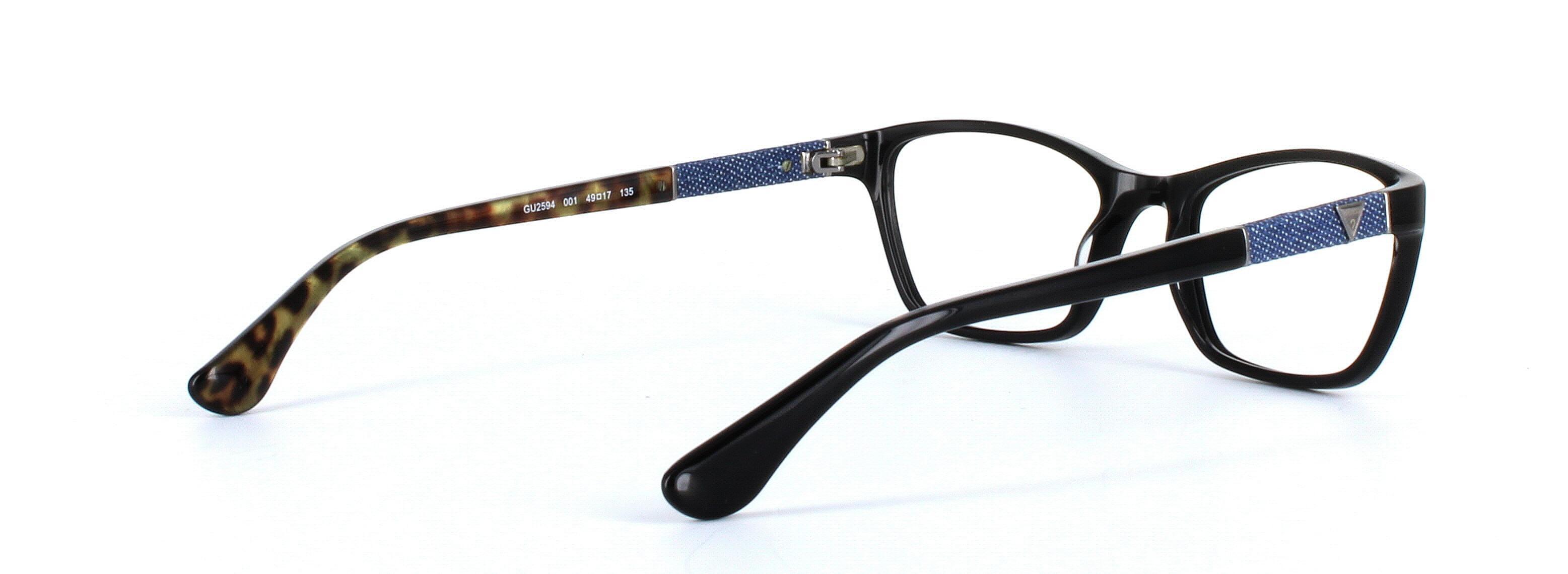 GUESS (GU2594-001) Black Full Rim Rectangular Acetate Glasses - Image View 4