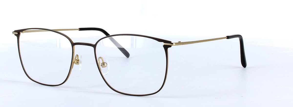 Hayden Brown Full Rim Rectangular Metal Glasses - Image View 1