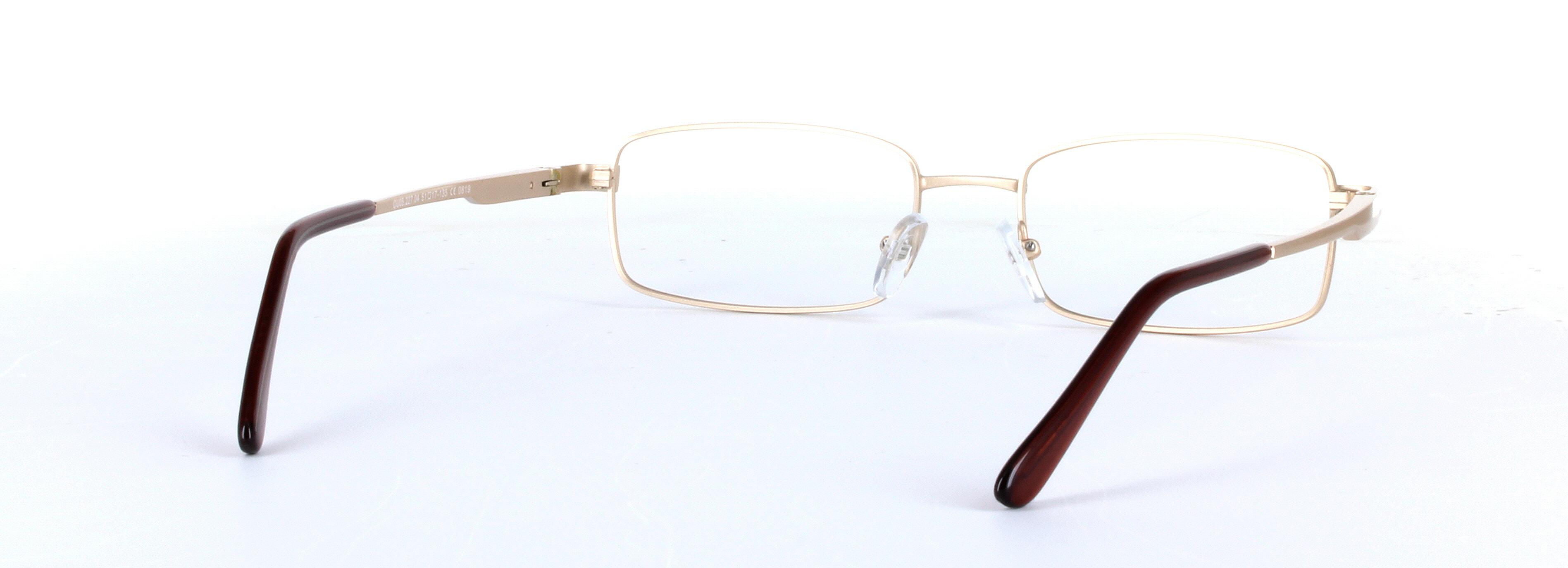 Kristo Gold Full Rim Rectangular Metal Glasses - Image View 4