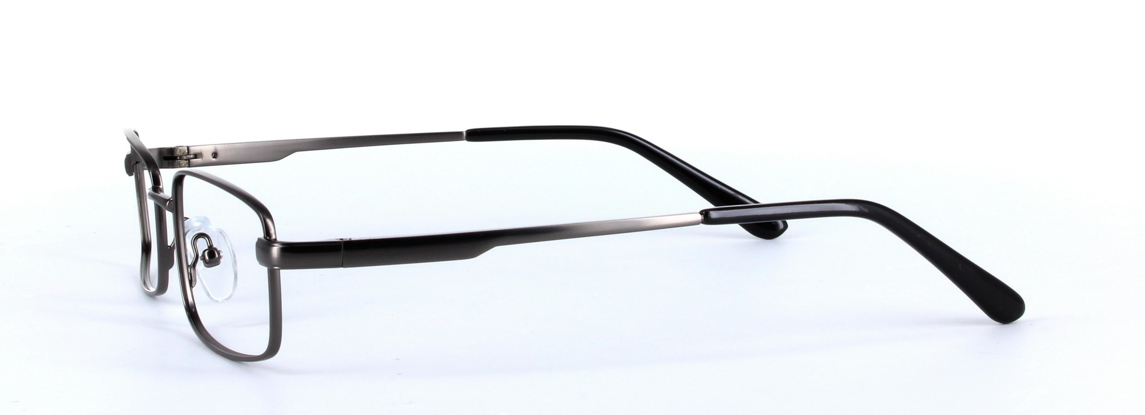 Kristo Gunmetal Full Rim Rectangular Metal Glasses - Image View 2