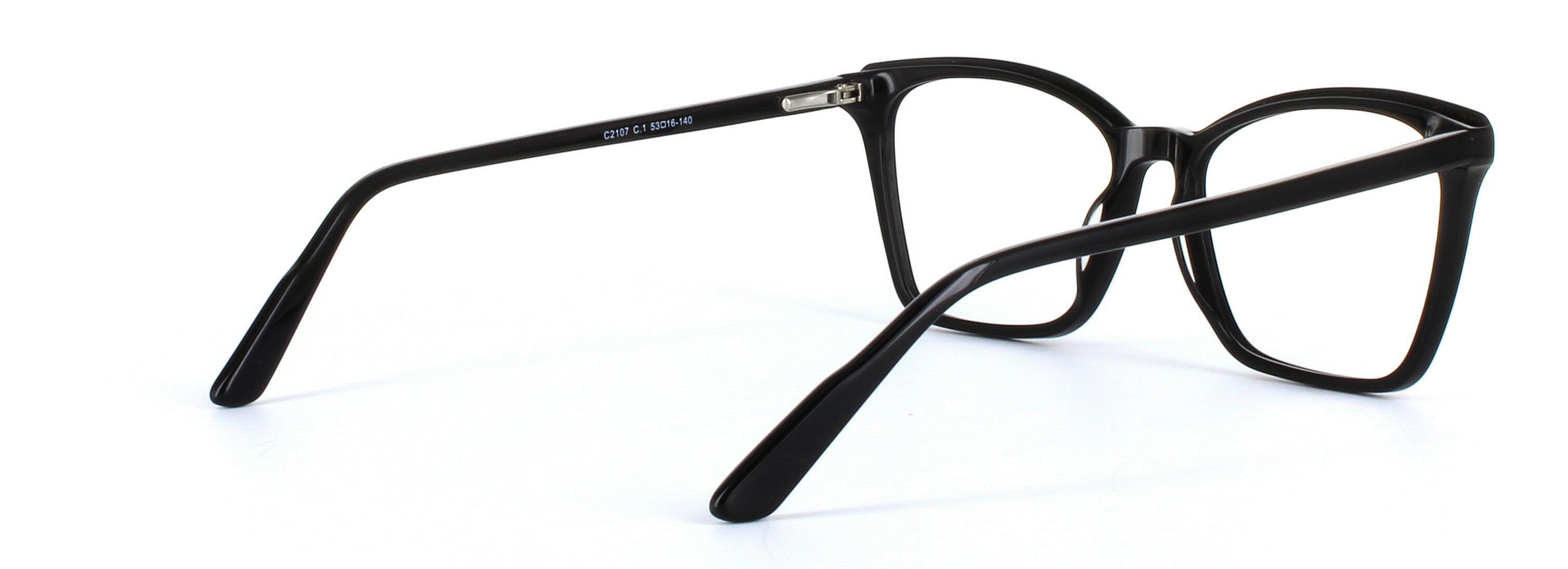 Caelan Black Full Rim Square Plastic Glasses - Image View 4