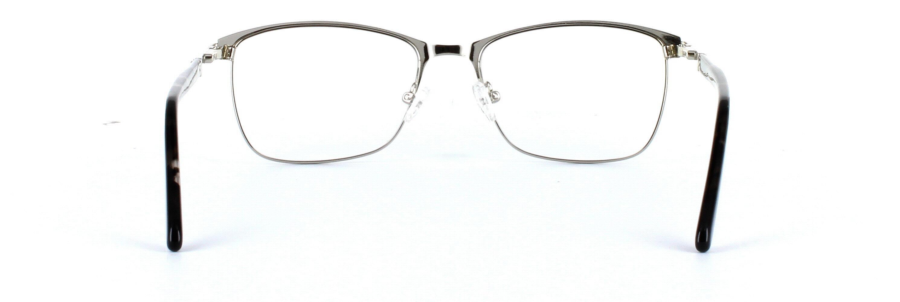Pheobie Black and Silver Full Rim Oval Metal Glasses - Image View 3