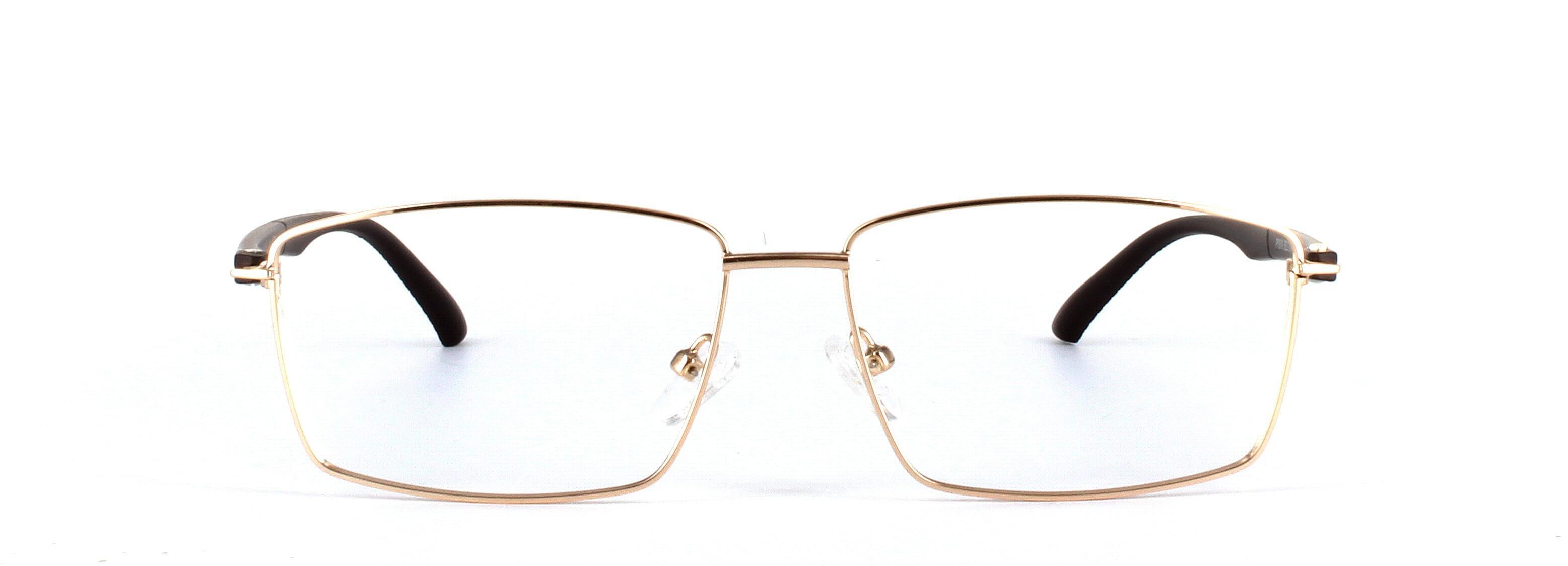 Texas Gold Full Rim Rectangular Metal Glasses - Image View 5