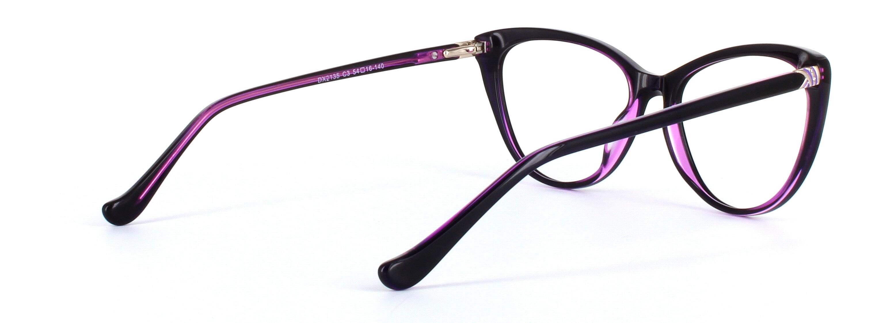 Lydia Purple Full Rim Cat Eye Acetate Glasses - Image View 4