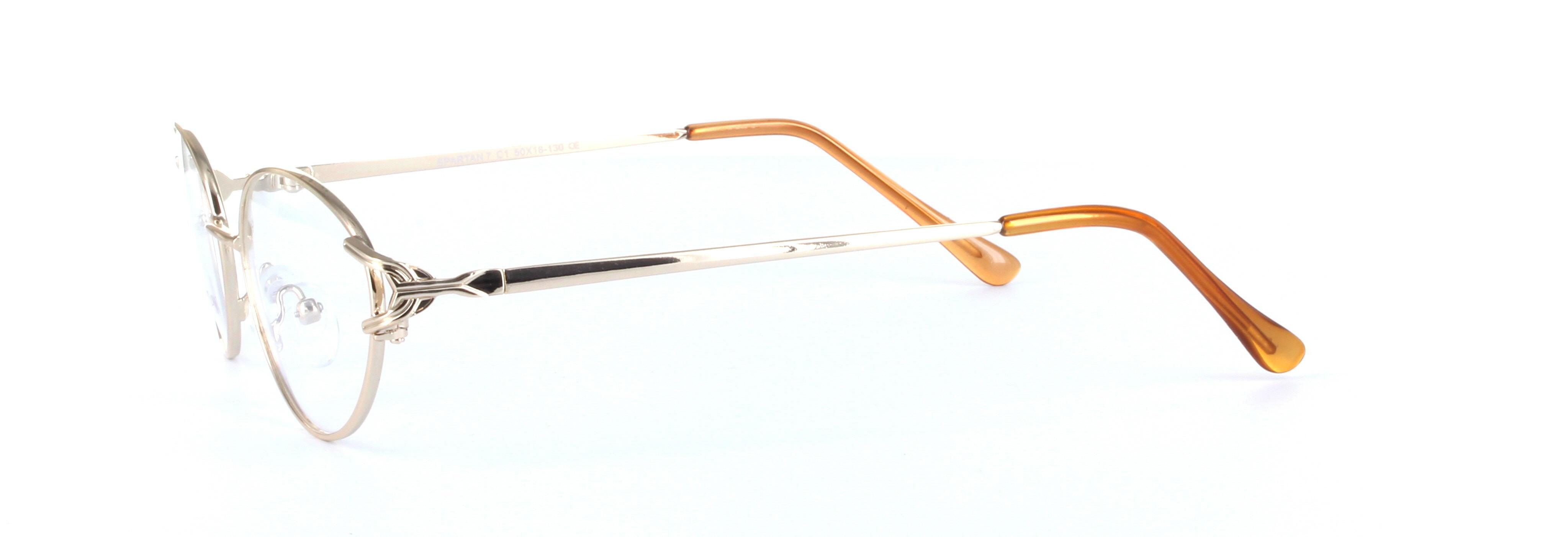 Bella Gold Full Rim Oval Metal Glasses - Image View 2