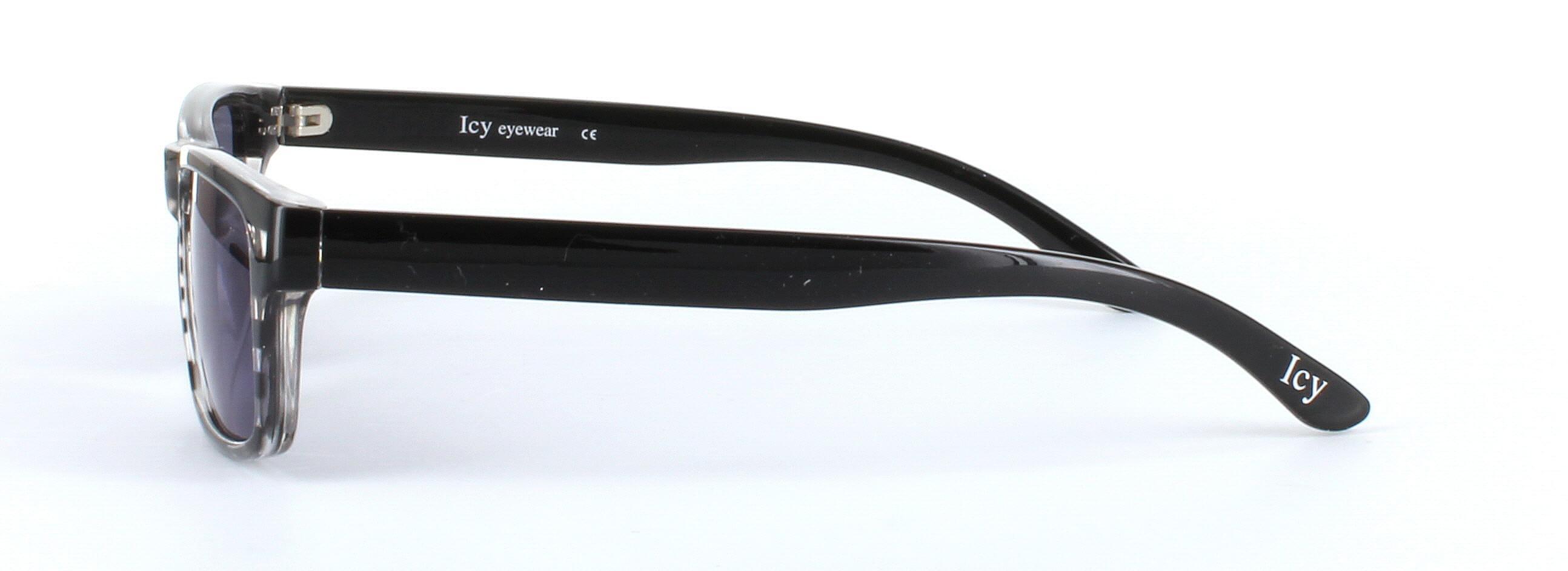 ICY 160 Grey Full Rim Rectangular Plastic Prescription Sunglasses - Image View 2