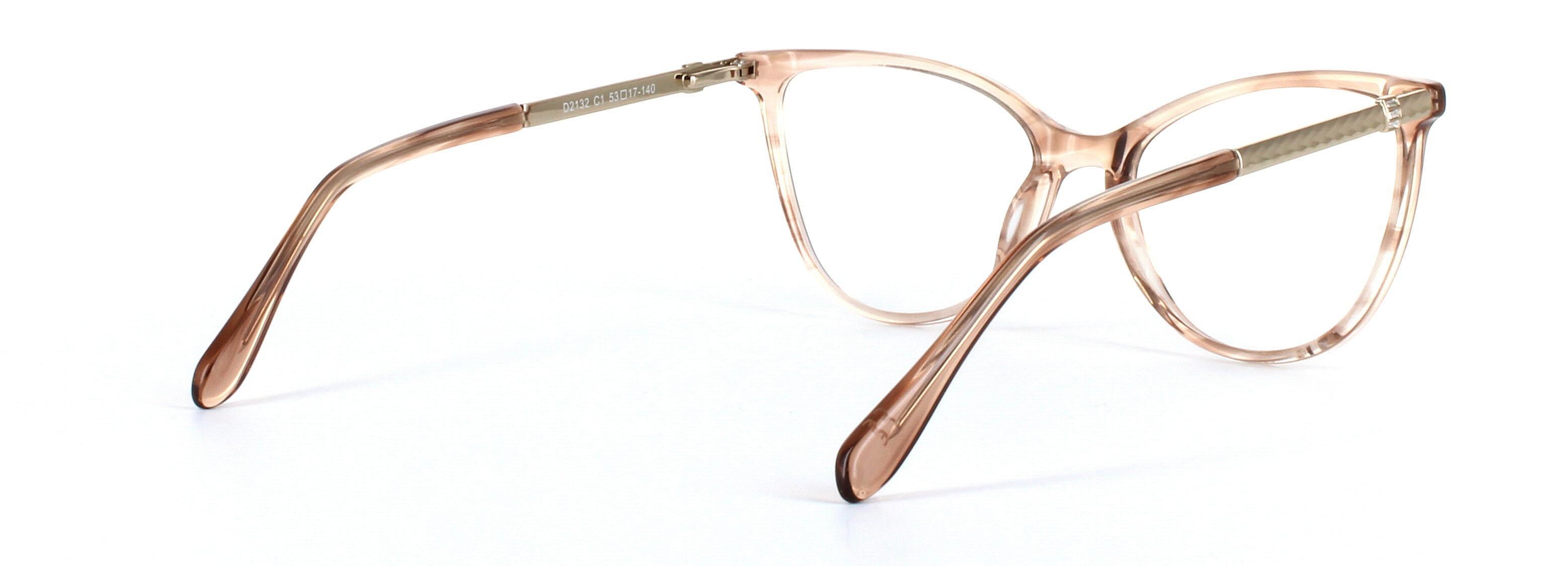 Callie Brown Crystal Full Rim Cat Eye Acetate Glasses - Image View 4