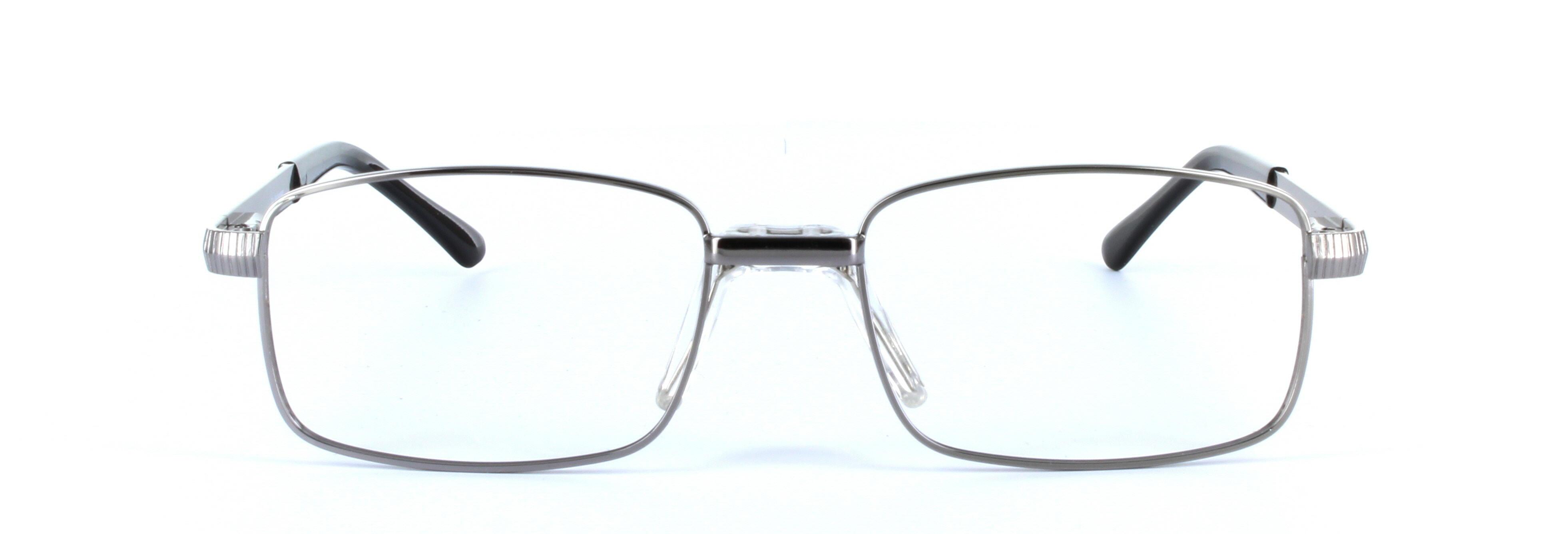 Jackson Gunmetal Full Rim Rectangular Metal Glasses - Image View 4