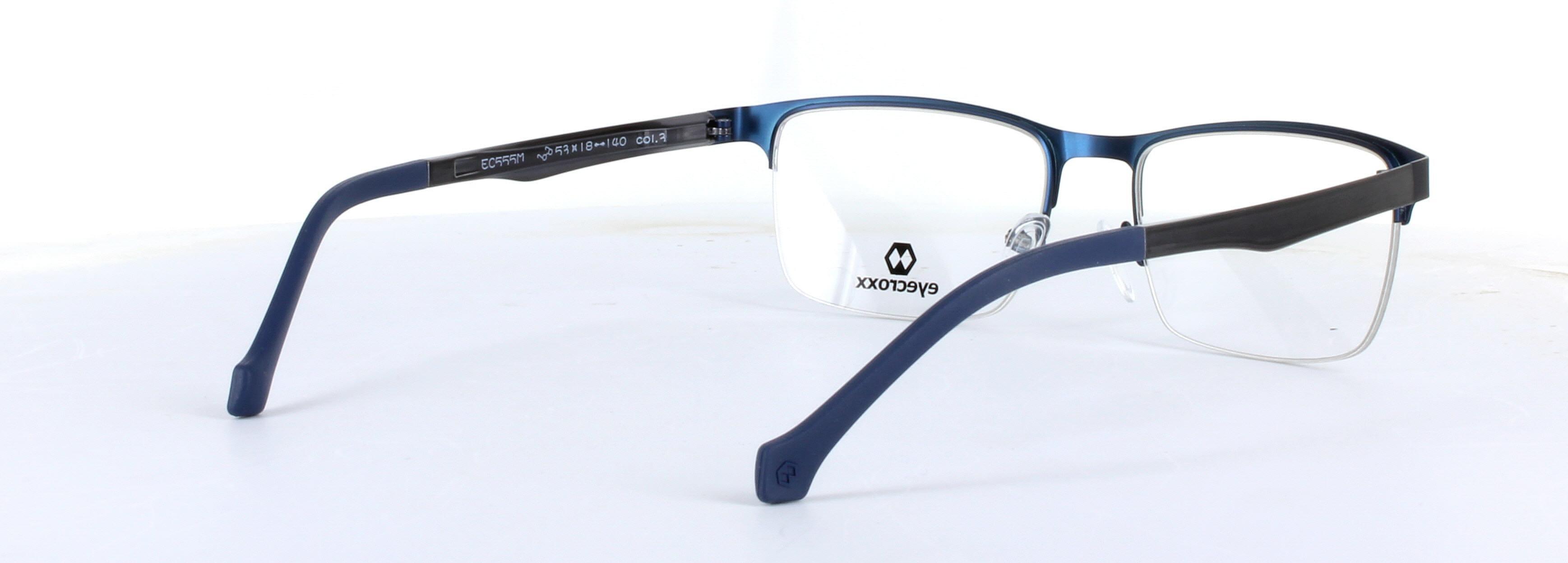 Eyecroxx 555 Blue Semi Rimless Metal Glasses - Image View 4