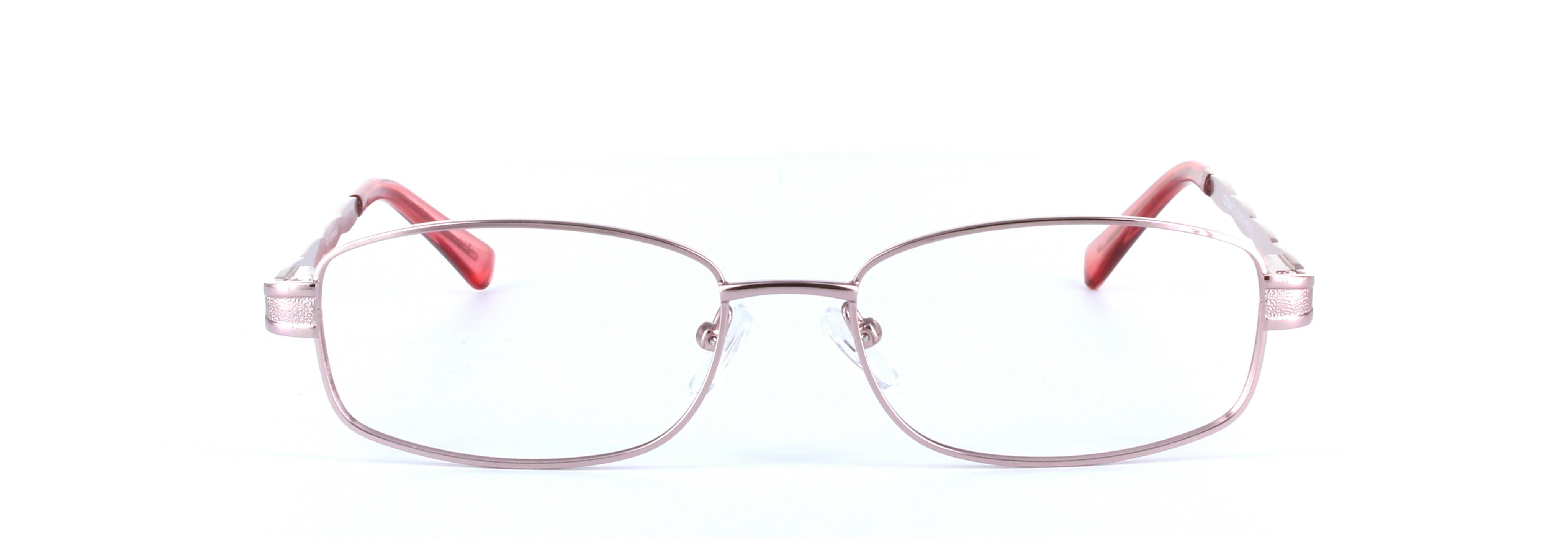 Anna Pink Full Rim Oval Rectangular Metal Glasses - Image View 5
