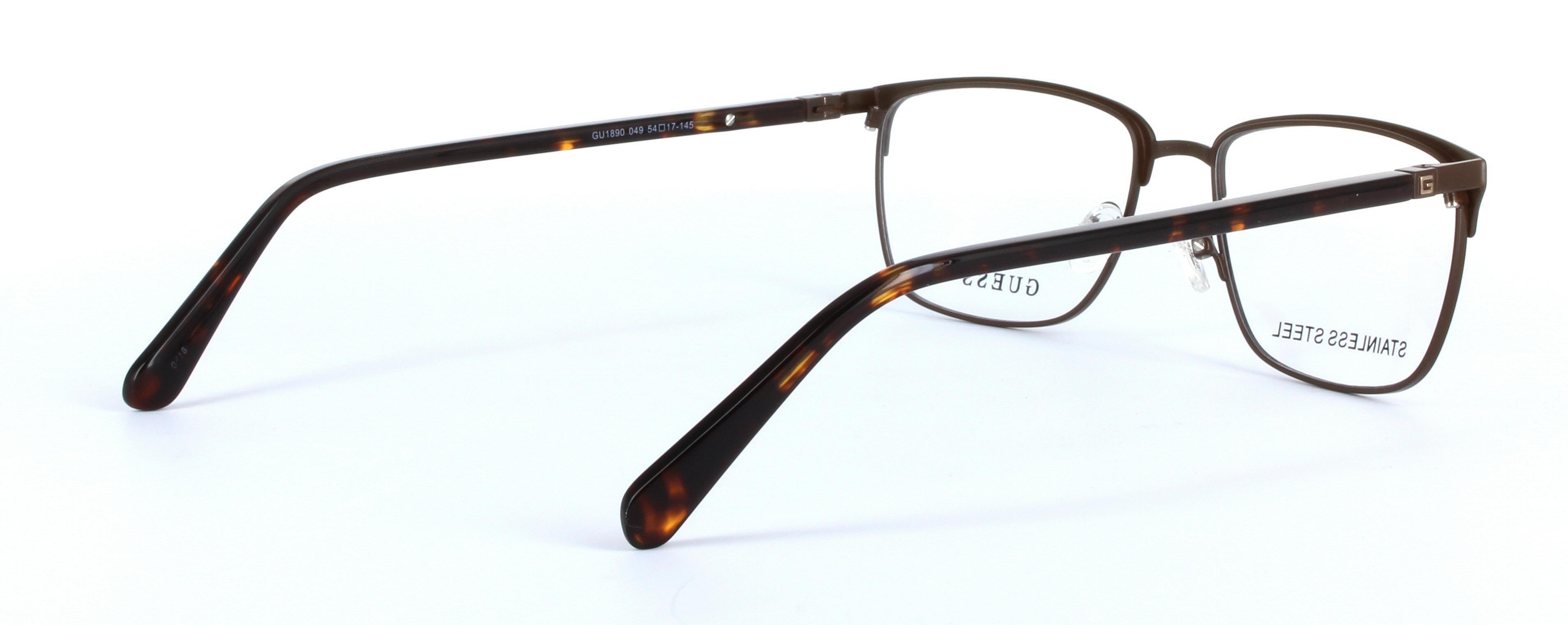 GUESS (GU1890-049) Brown Full Rim Oval Rectangular Metal Glasses - Image View 4