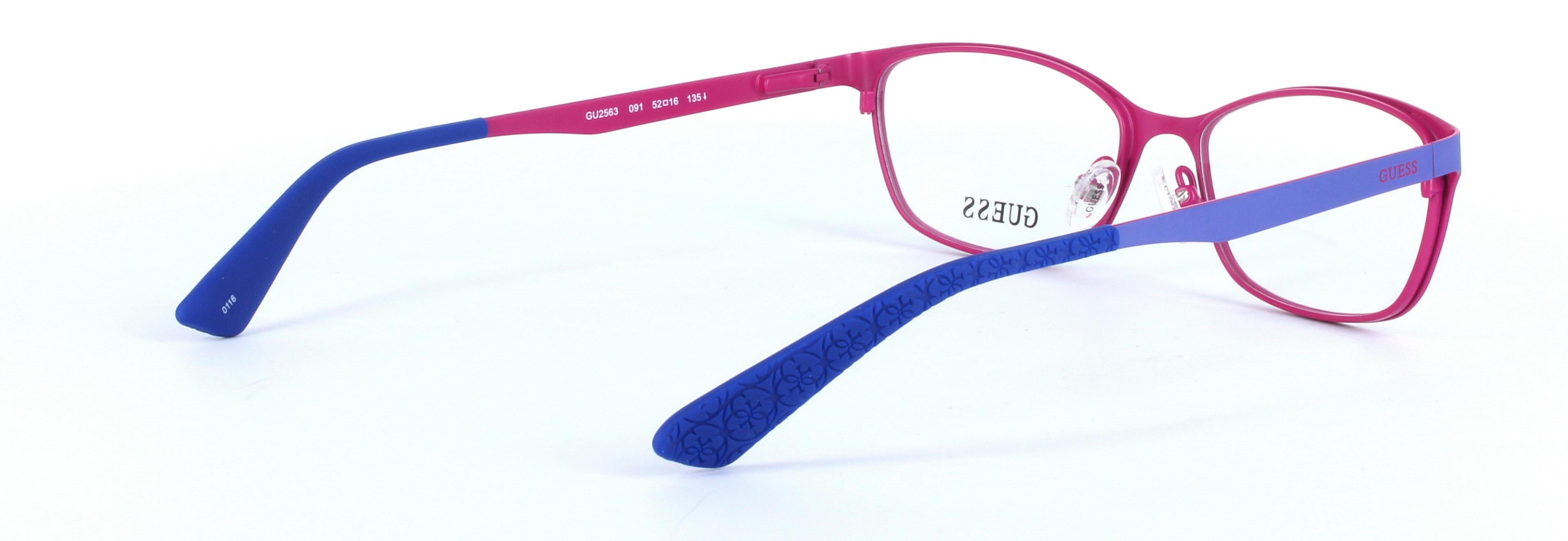 GUESS (GU2563-091) Blue Full Rim Oval Rectangular Metal Glasses - Image View 4
