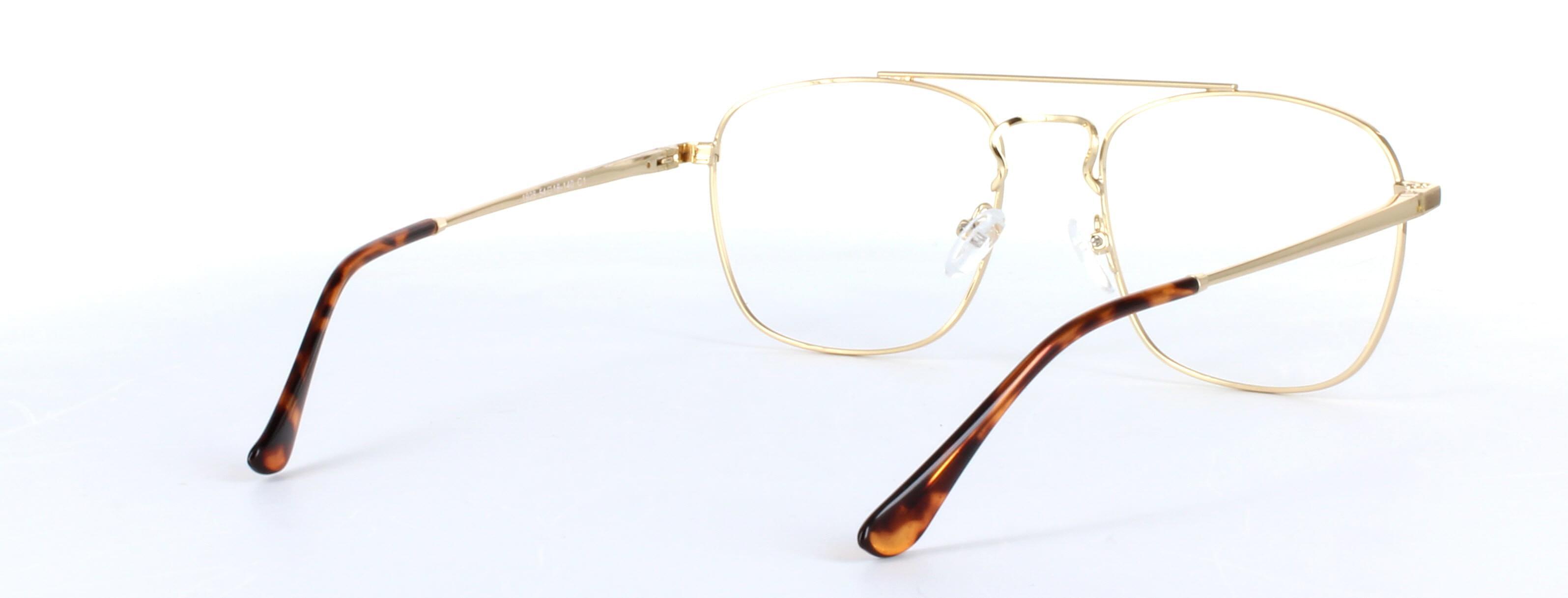 Enrique Gold Full Rim Aviator Metal Glasses - Image View 4