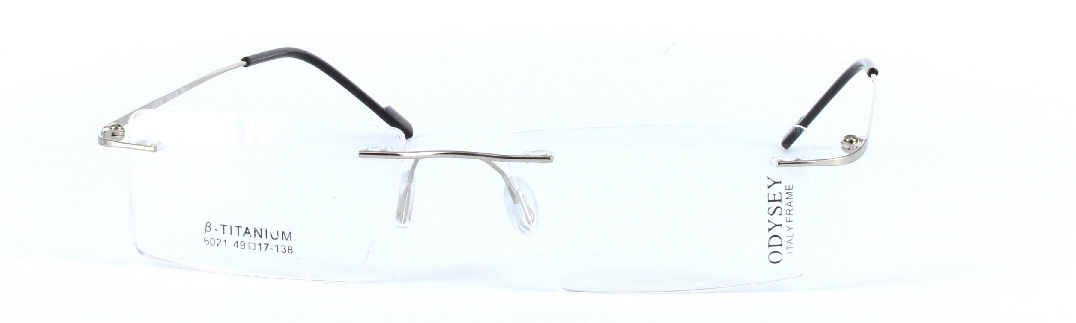 ODYSEY 6021 Silver Rimless Rectangular Titanium Glasses - Image View 5