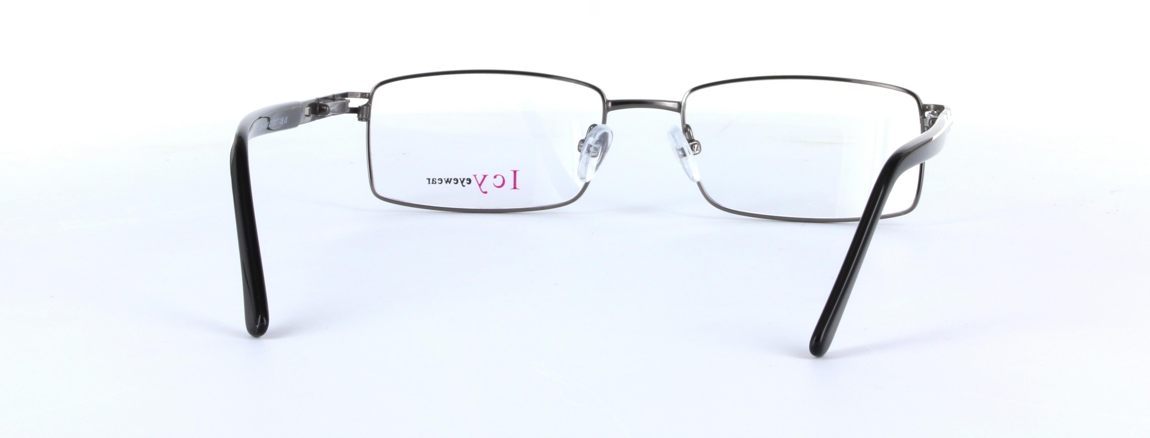 Gunmetal Full Rim Rectangular Metal Glasses Robin - Image View 3