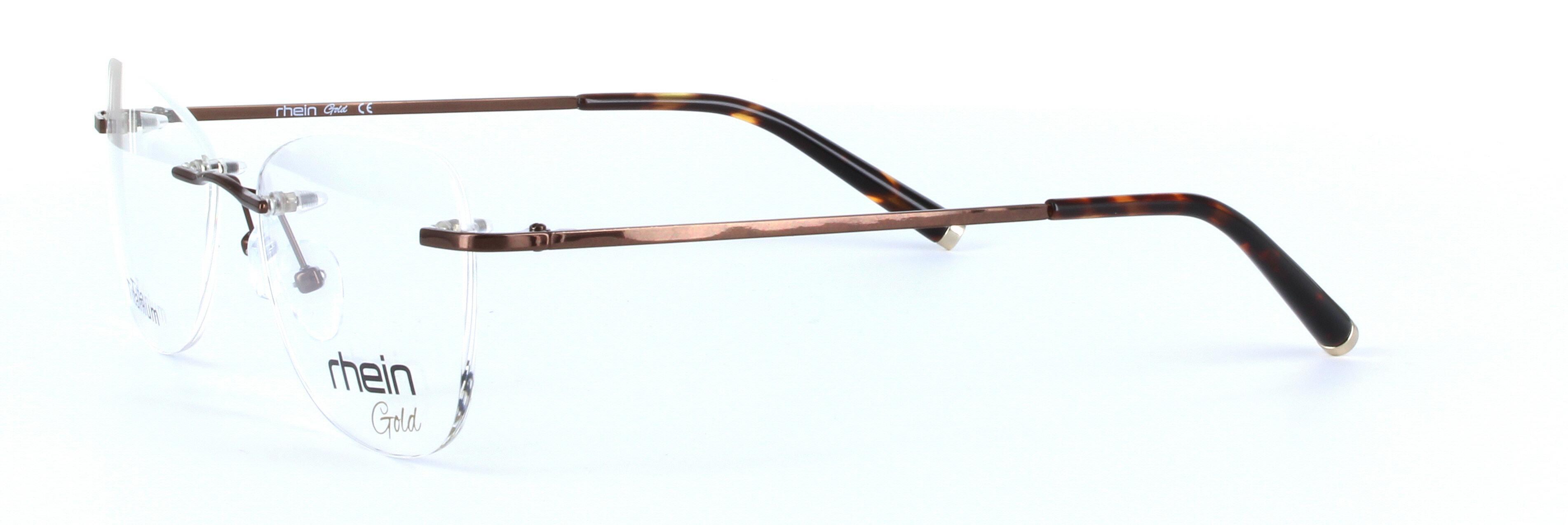 Hope Titanium Brown Rimless Rectangular Titanium Glasses - Image View 2