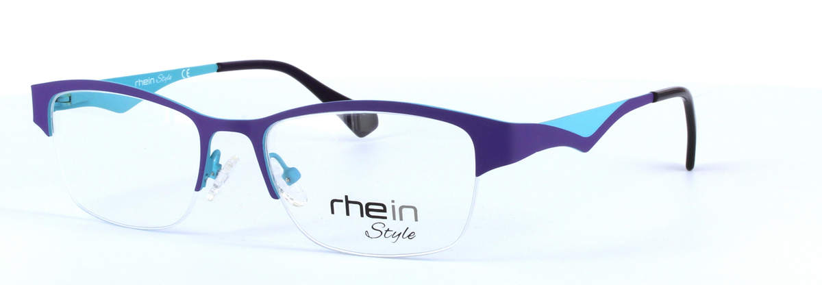 Purple Semi Rimless Oval Metal Glasses Vega - Image View 1