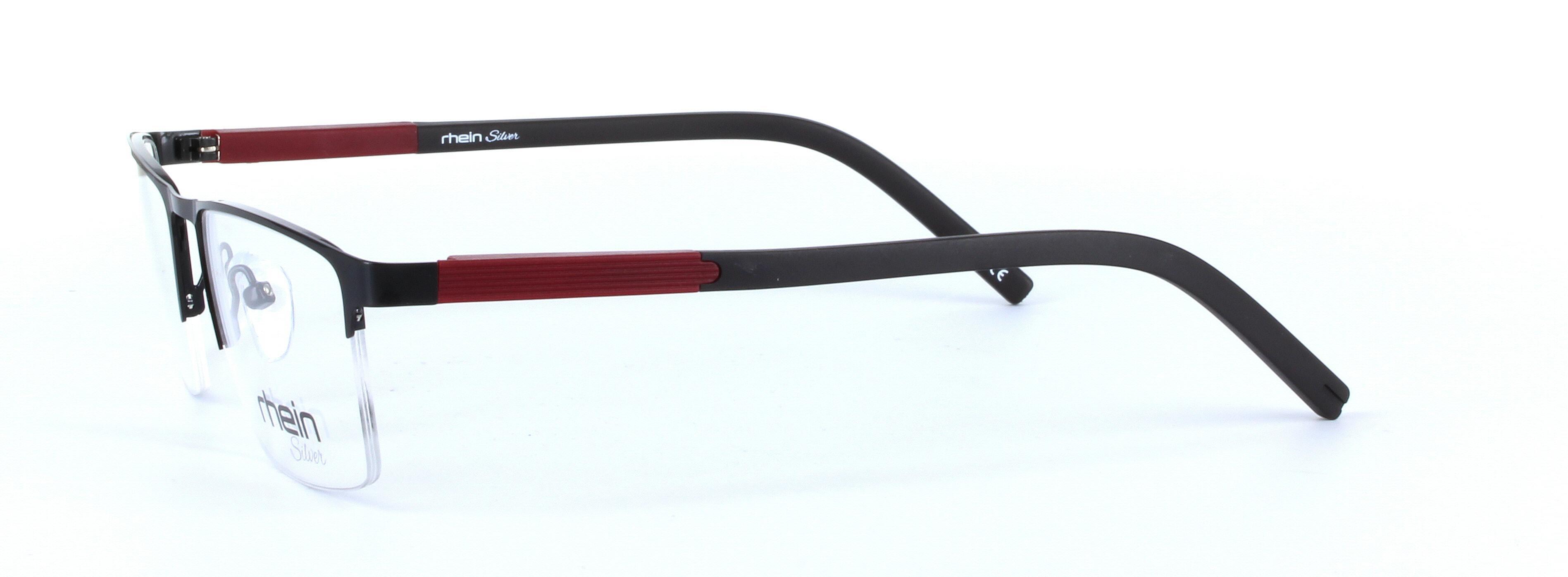 Dell Black and Red Semi Rimless Rectangular Metal Glasses - Image View 2