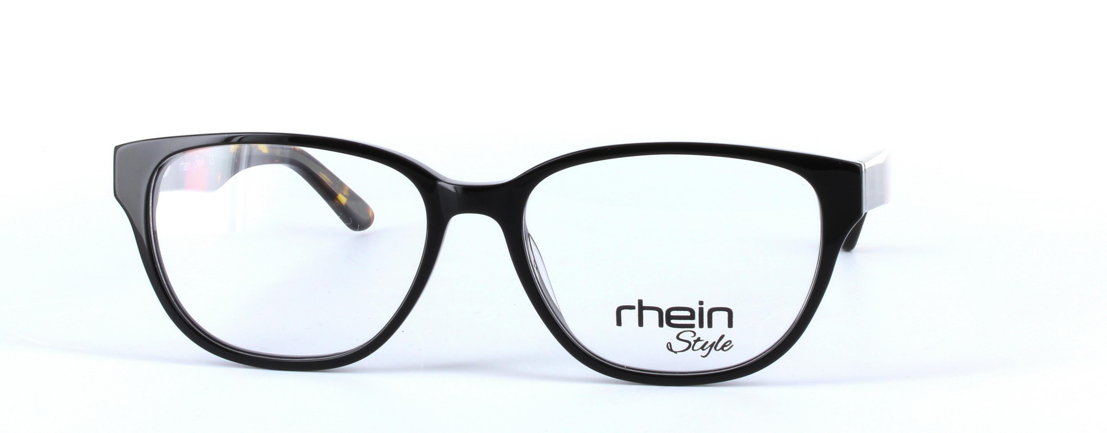 Felicia Black Full Rim Oval Round Plastic Glasses - Image View 5