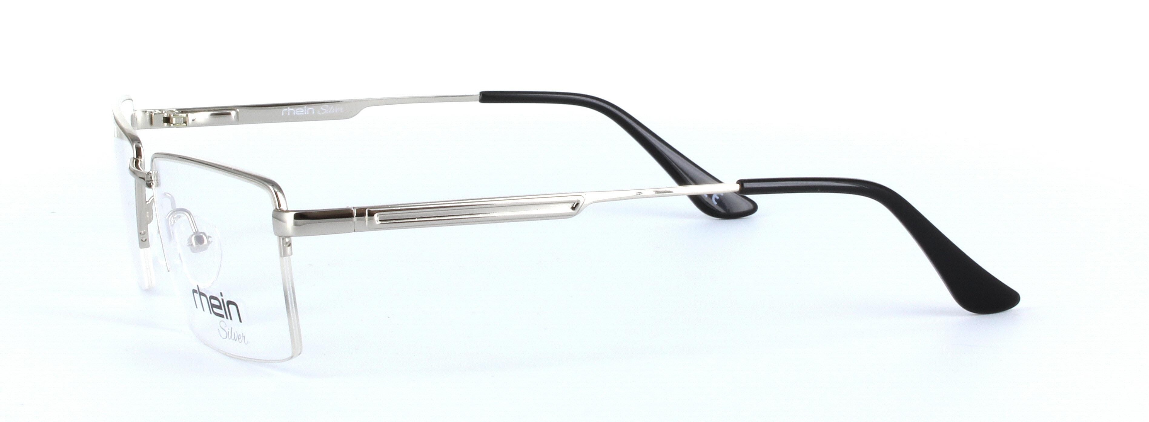 Highfield Silver Semi Rimless Rectangular Metal Glasses - Image View 2
