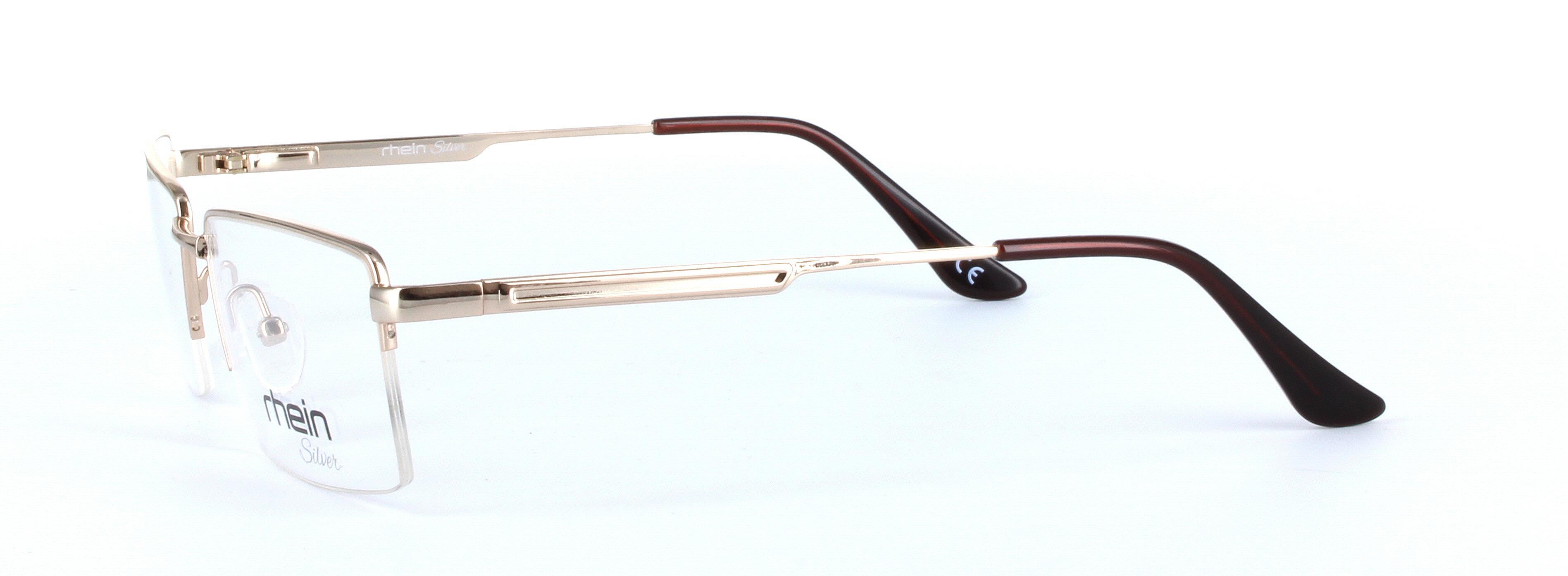 Highfield Gold Semi Rimless Rectangular Metal Glasses - Image View 2