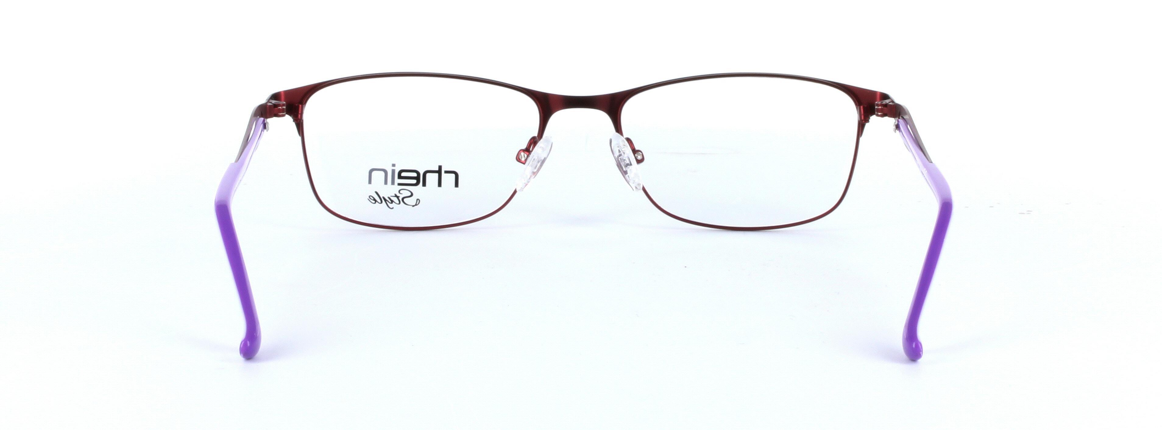 Canberra Bronze and Lilac Full Rim Rectangular Metal Glasses - Image View 3