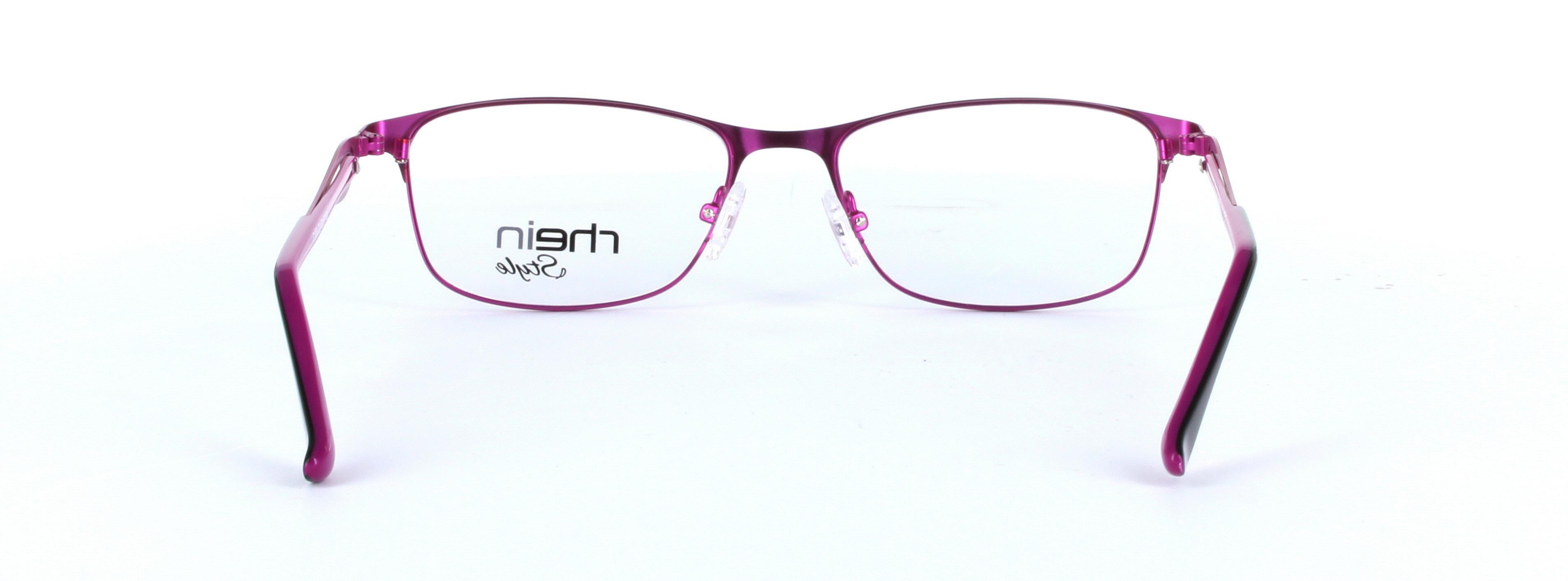 Canberra Black and Pink Full Rim Rectangular Metal Glasses - Image View 3