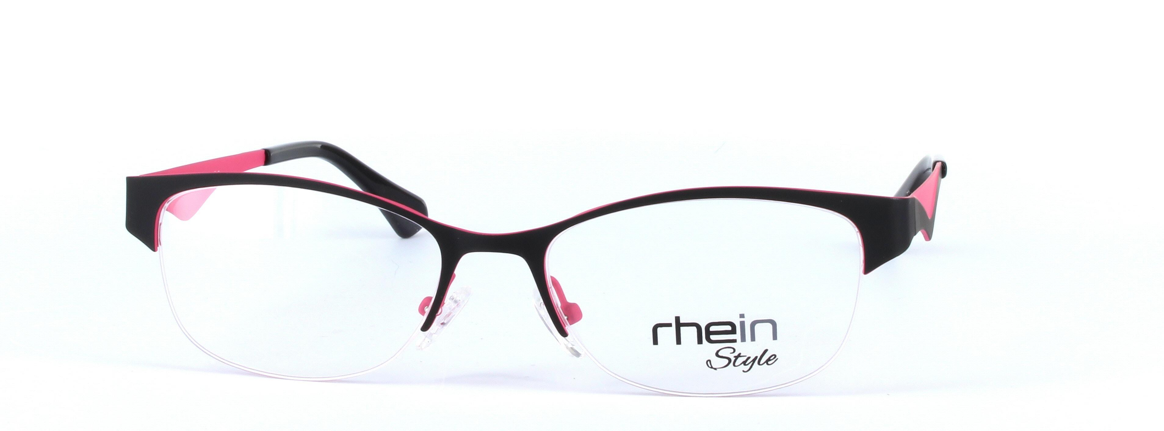 Kelly Black and Pink Semi Rimless Oval Rectangular Metal Glasses - Image View 5